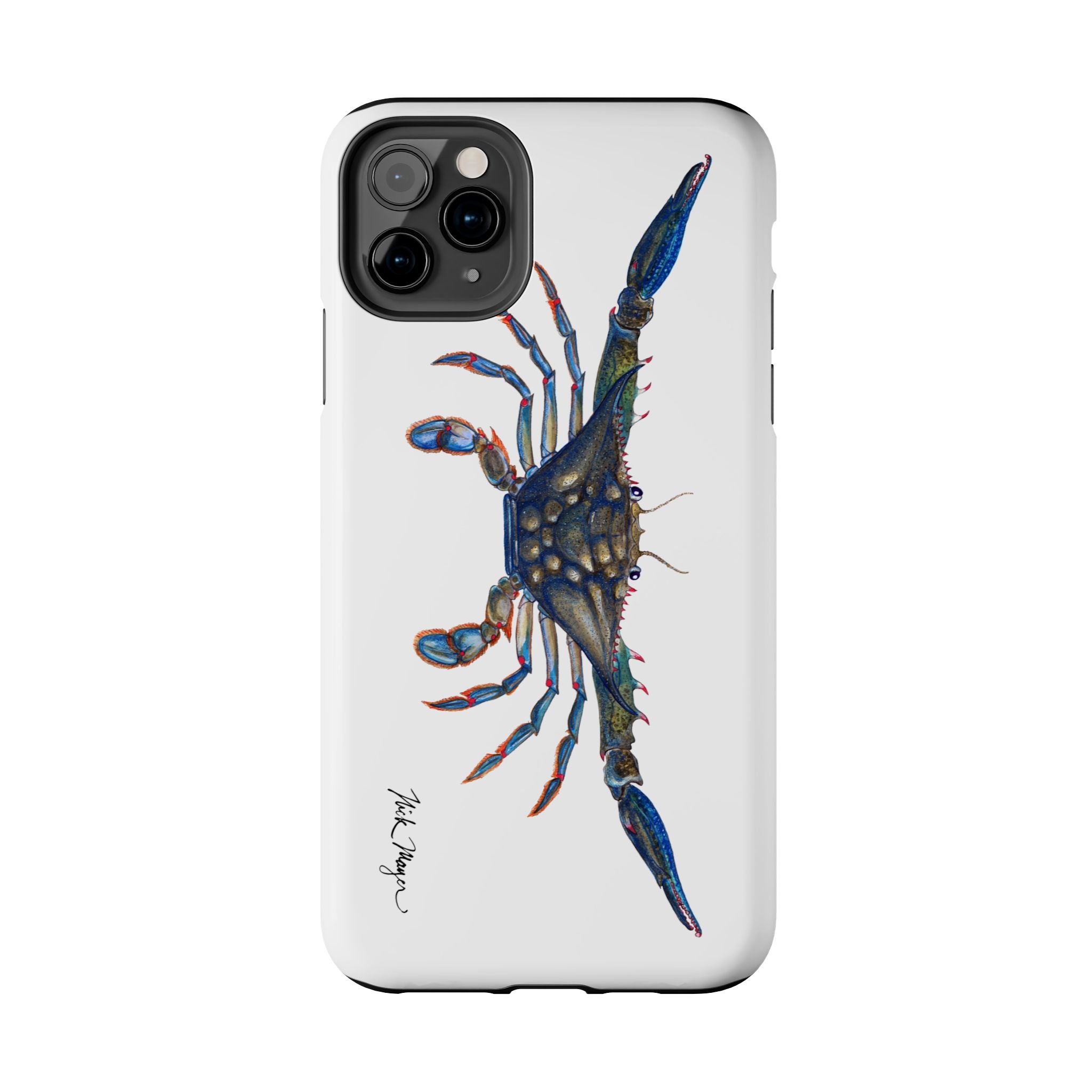 Blue Crab White Phone Case (iPhone)