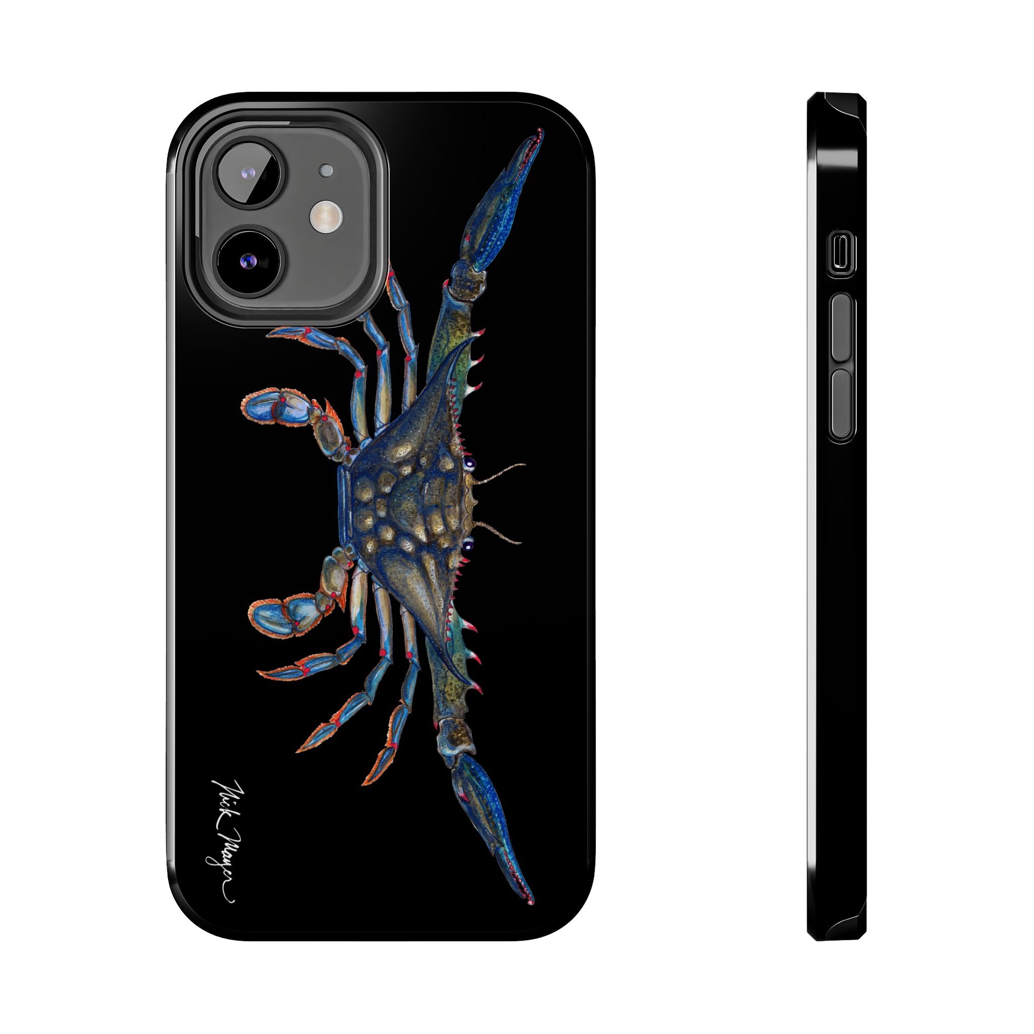 Blue Crab Black Phone Case (iPhone)