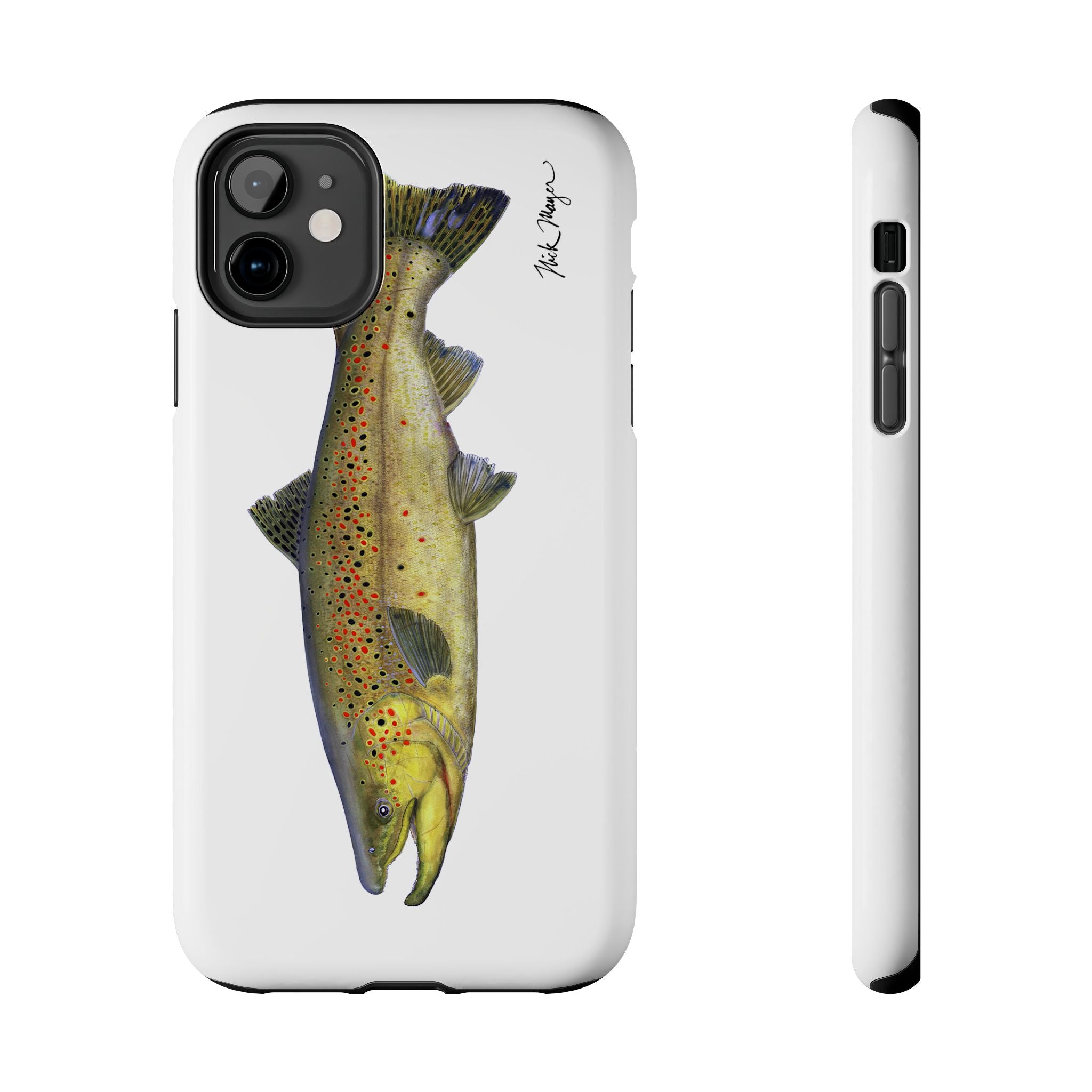 Brown Trout White Phone Case (iPhone)