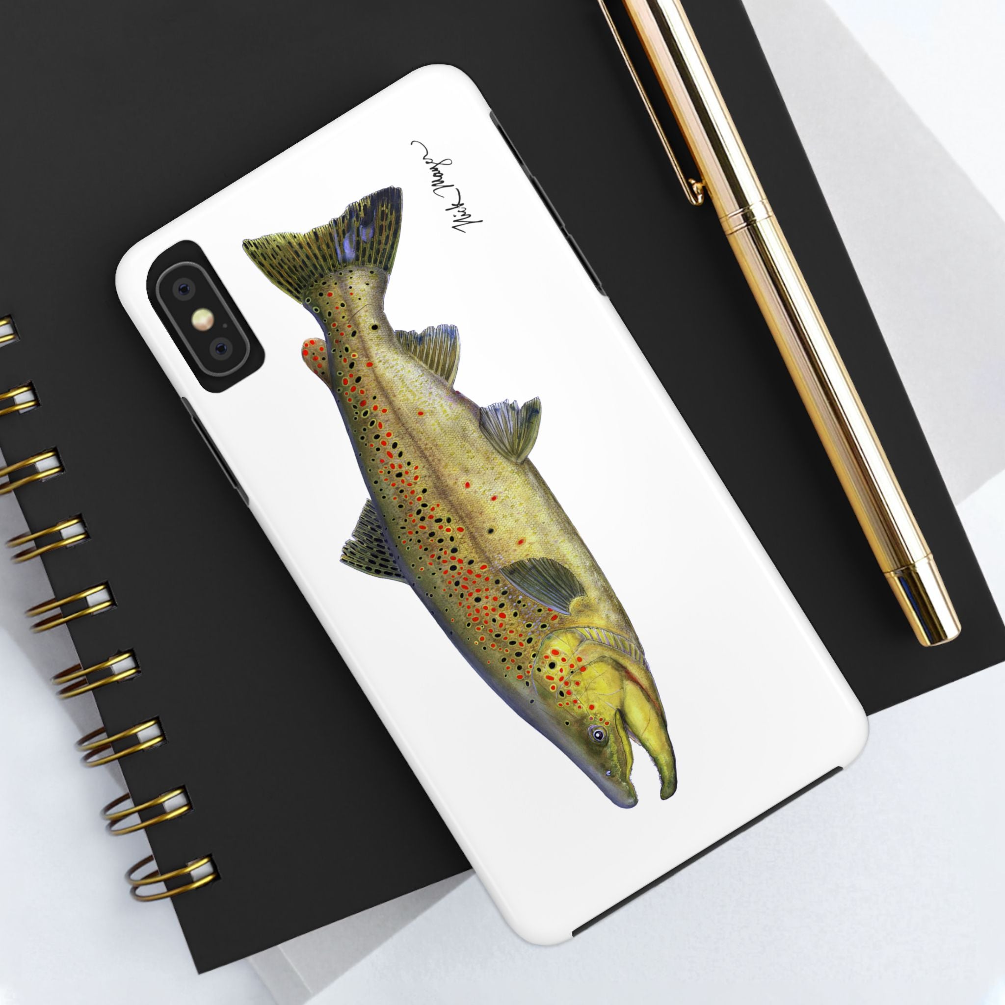 Brown Trout White Phone Case (iPhone)