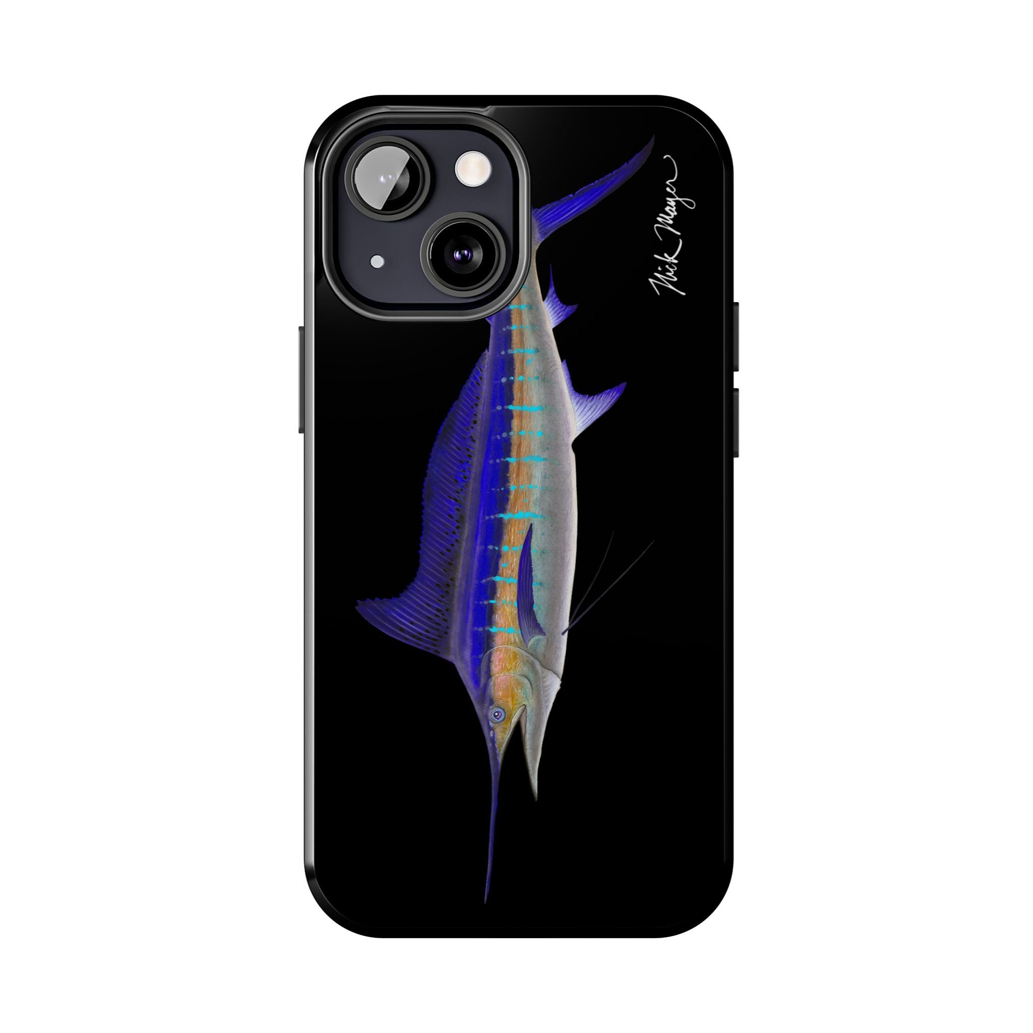 Striped Marlin Black Phone Case (iPhone)