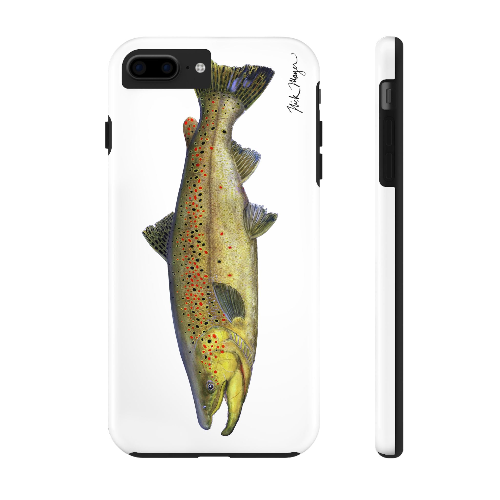 Brown Trout White Phone Case (iPhone)