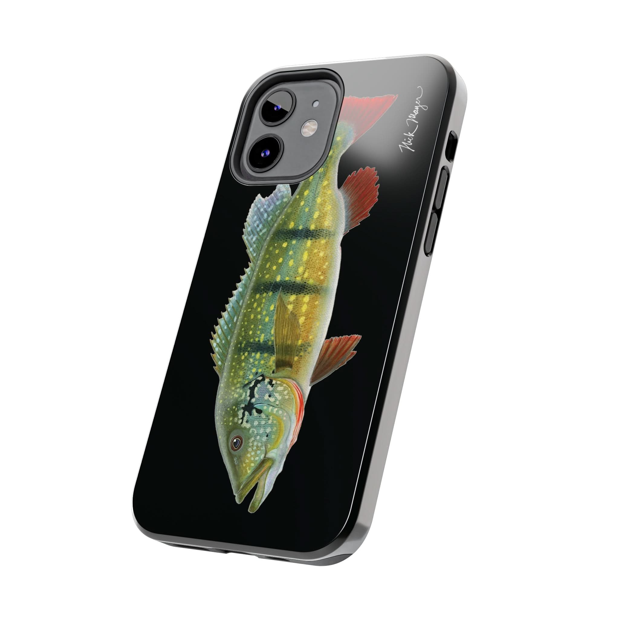 Peacock Bass Black iPhone Case