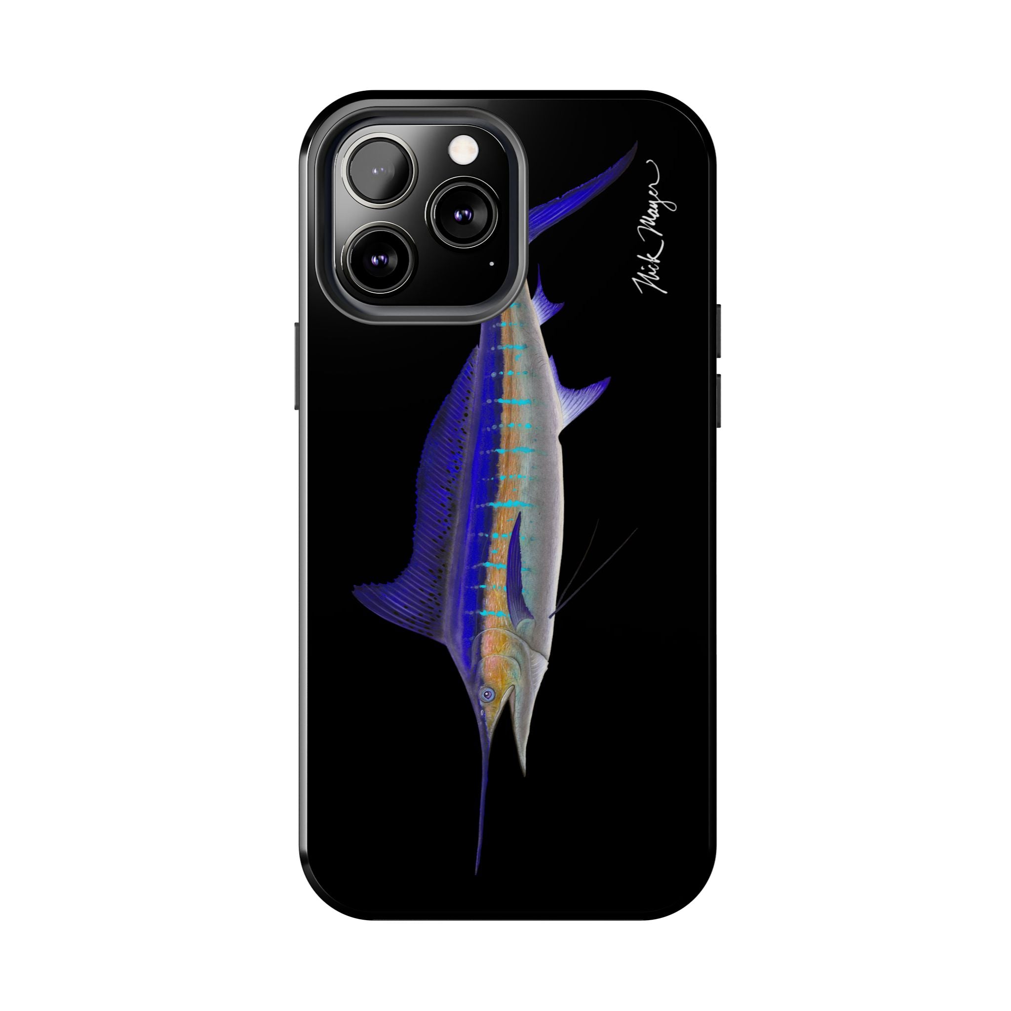 Striped Marlin Black Phone Case (iPhone)