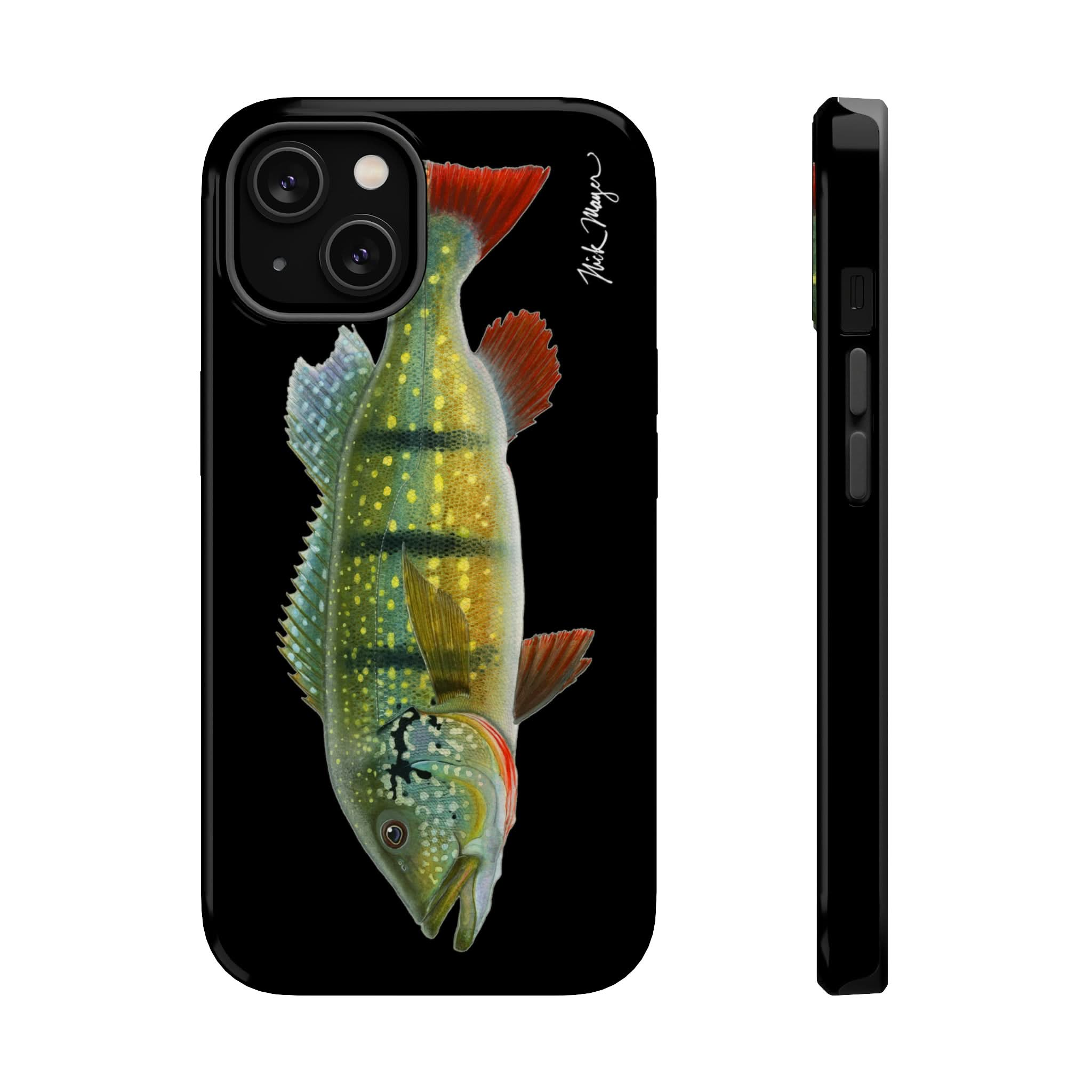 Peacock Bass MagSafe Black iPhone Case