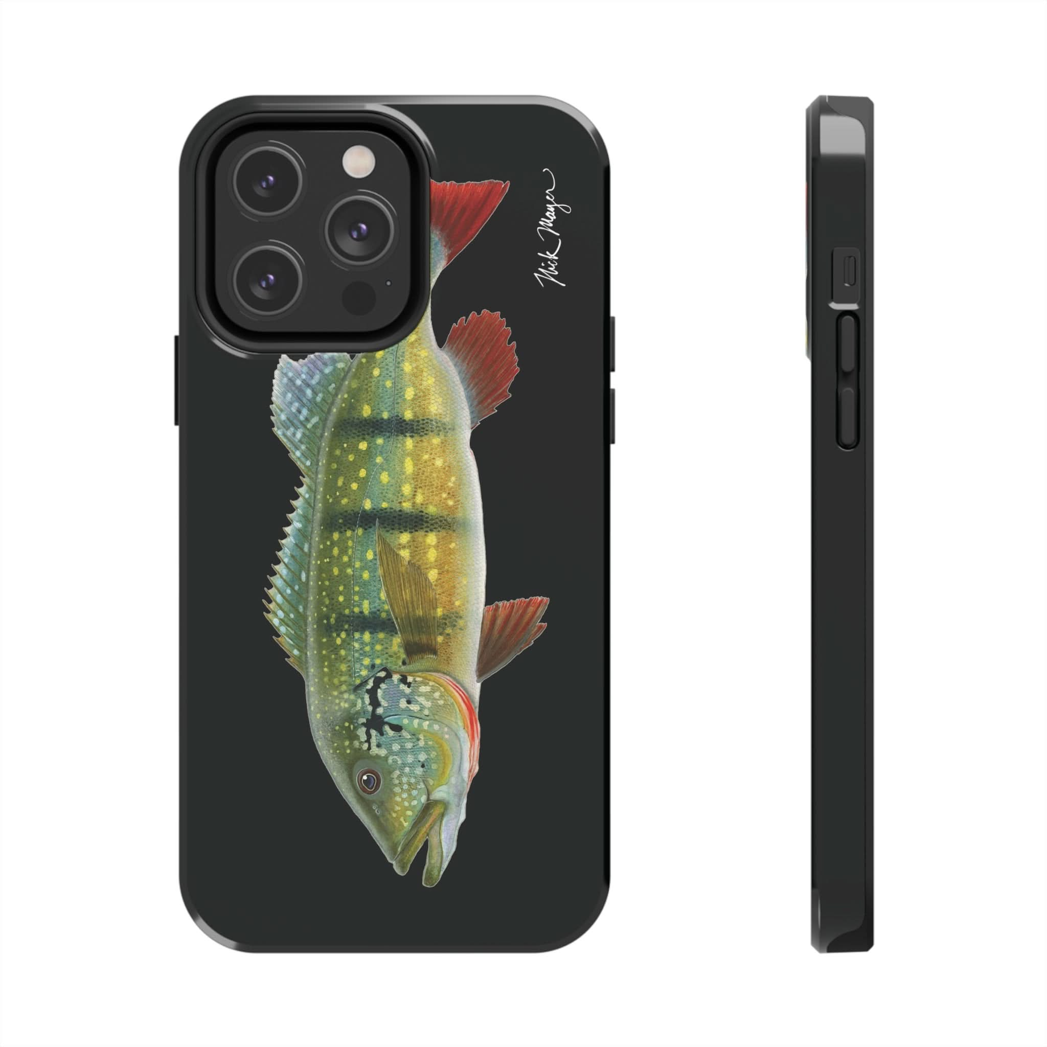 Peacock Bass Black iPhone Case