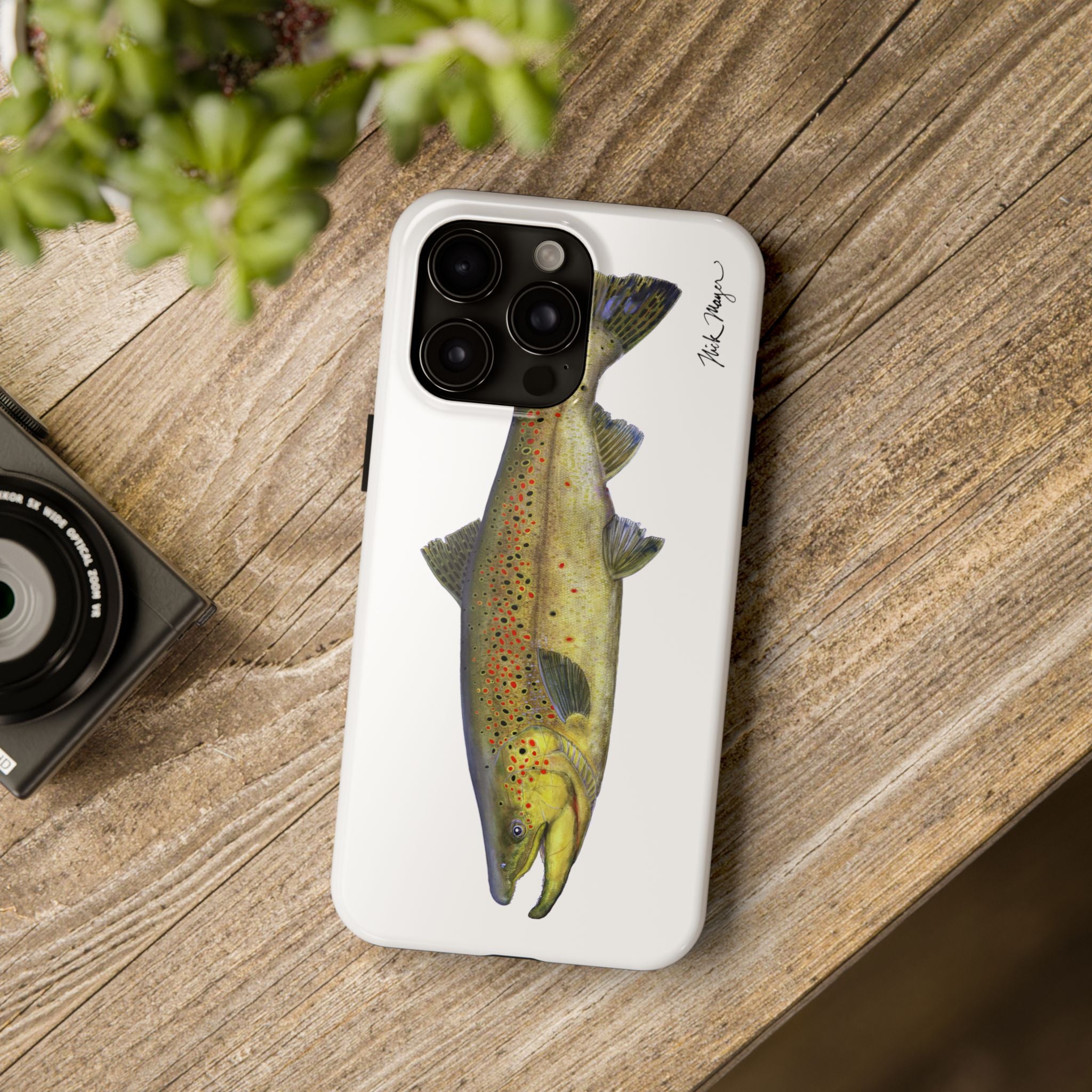 Brown Trout White Phone Case (iPhone)