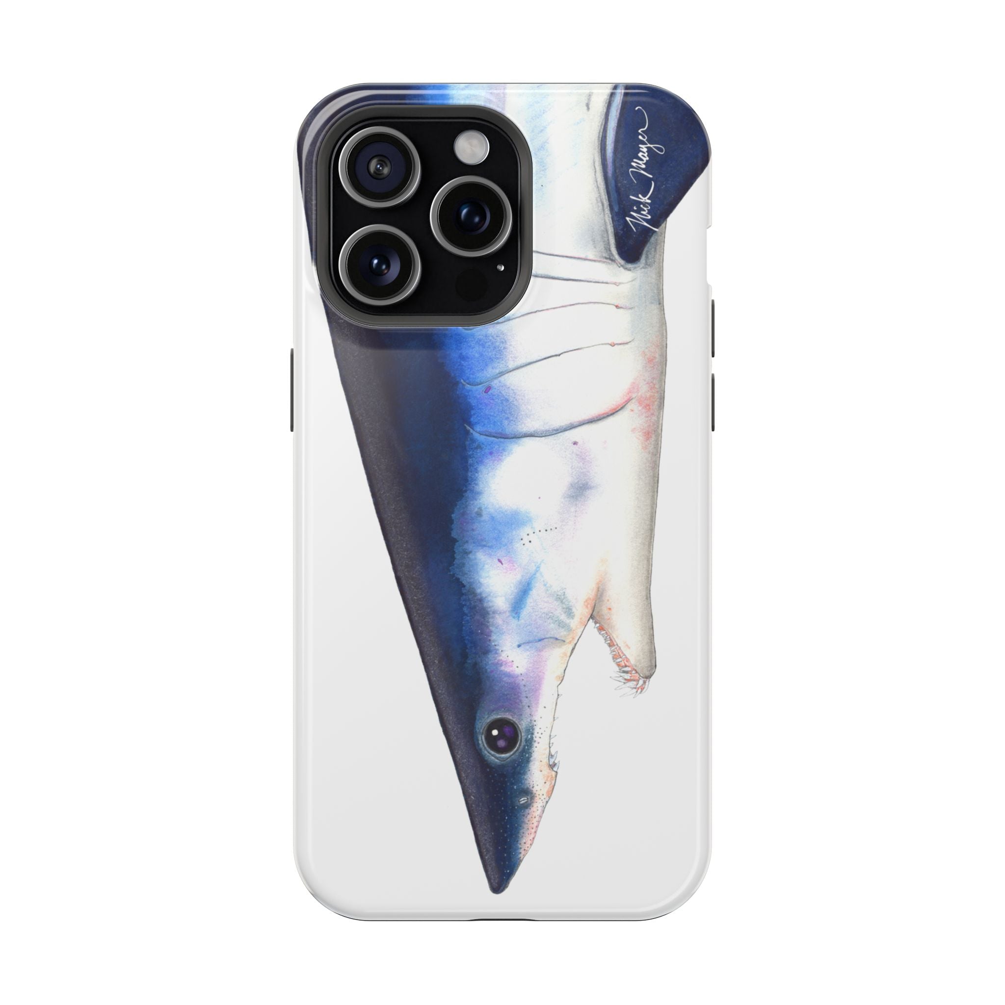 Mako Shark Face MagSafe White iPhone Case