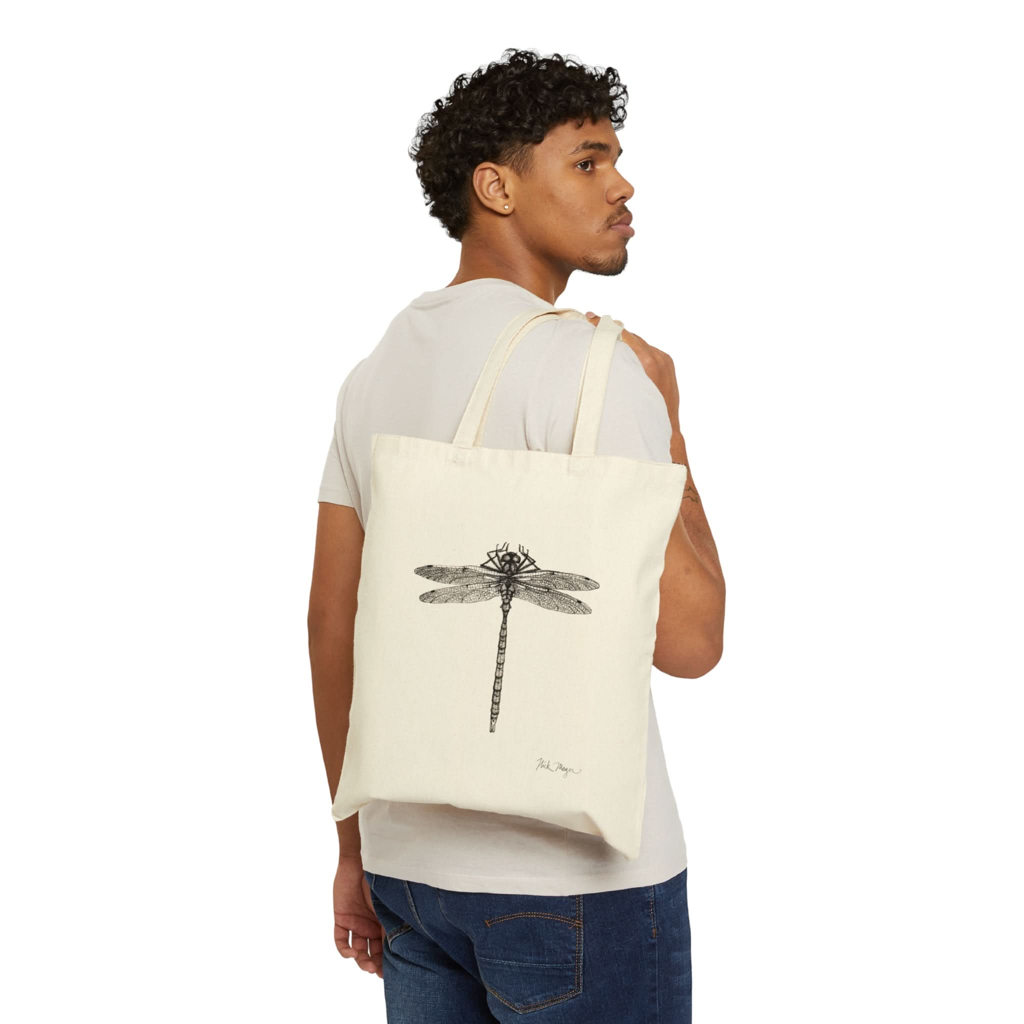 Dragonfly Cotton Canvas Tote Bag