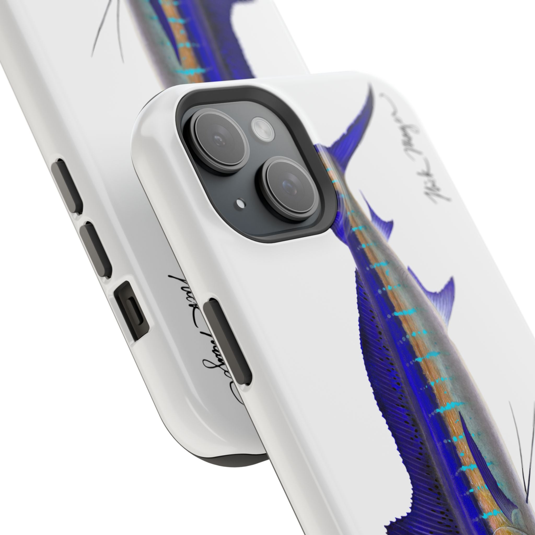 Striped Marlin MagSafe White iPhone Case