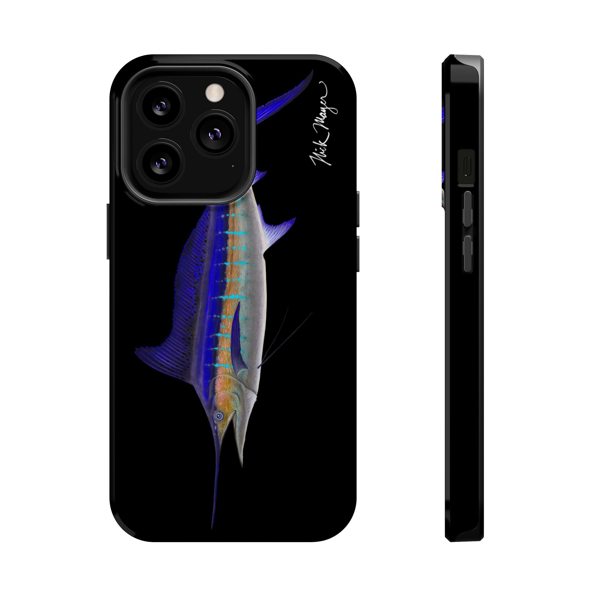 Striped Marlin MagSafe Black iPhone Case