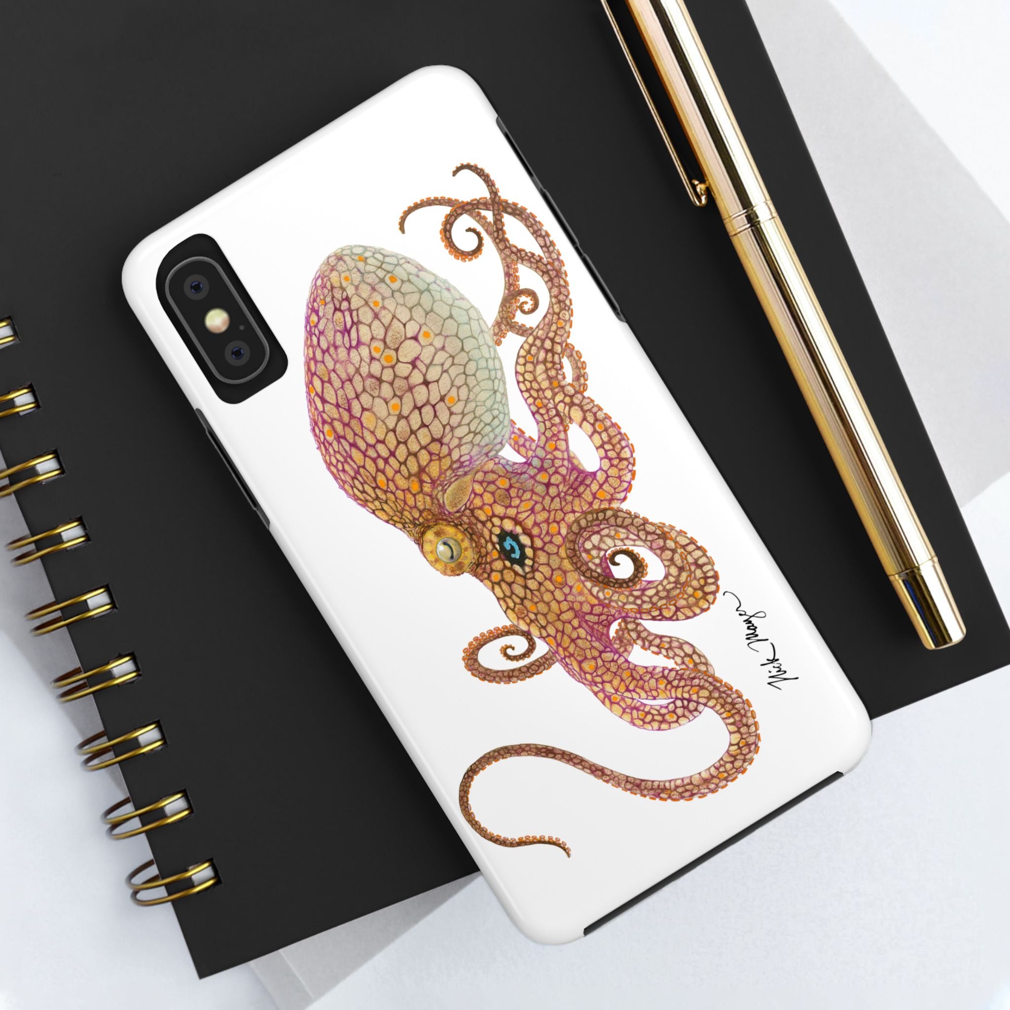 Two Spot Octopus White Phone Case (iPhone)