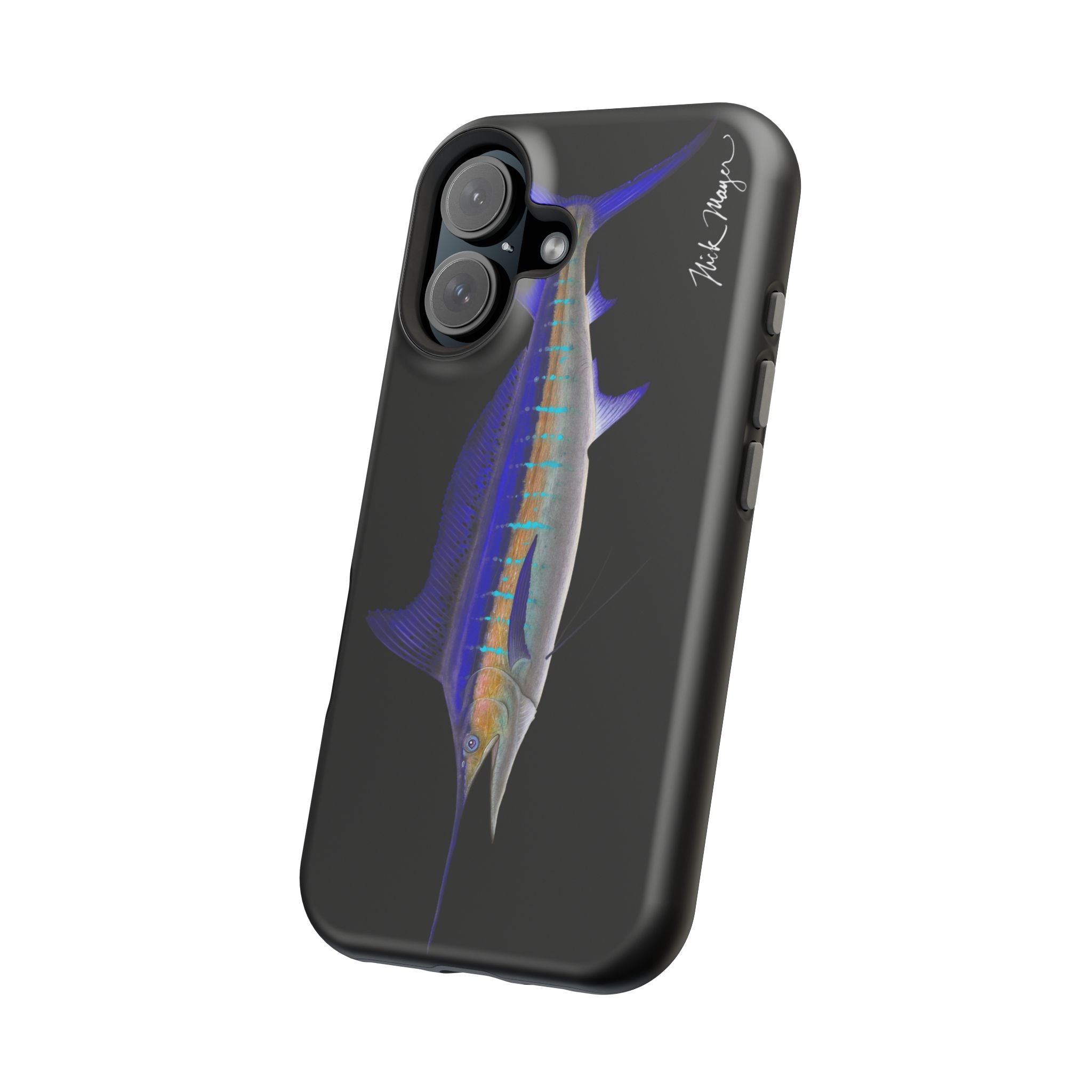 Striped Marlin MagSafe Black iPhone Case