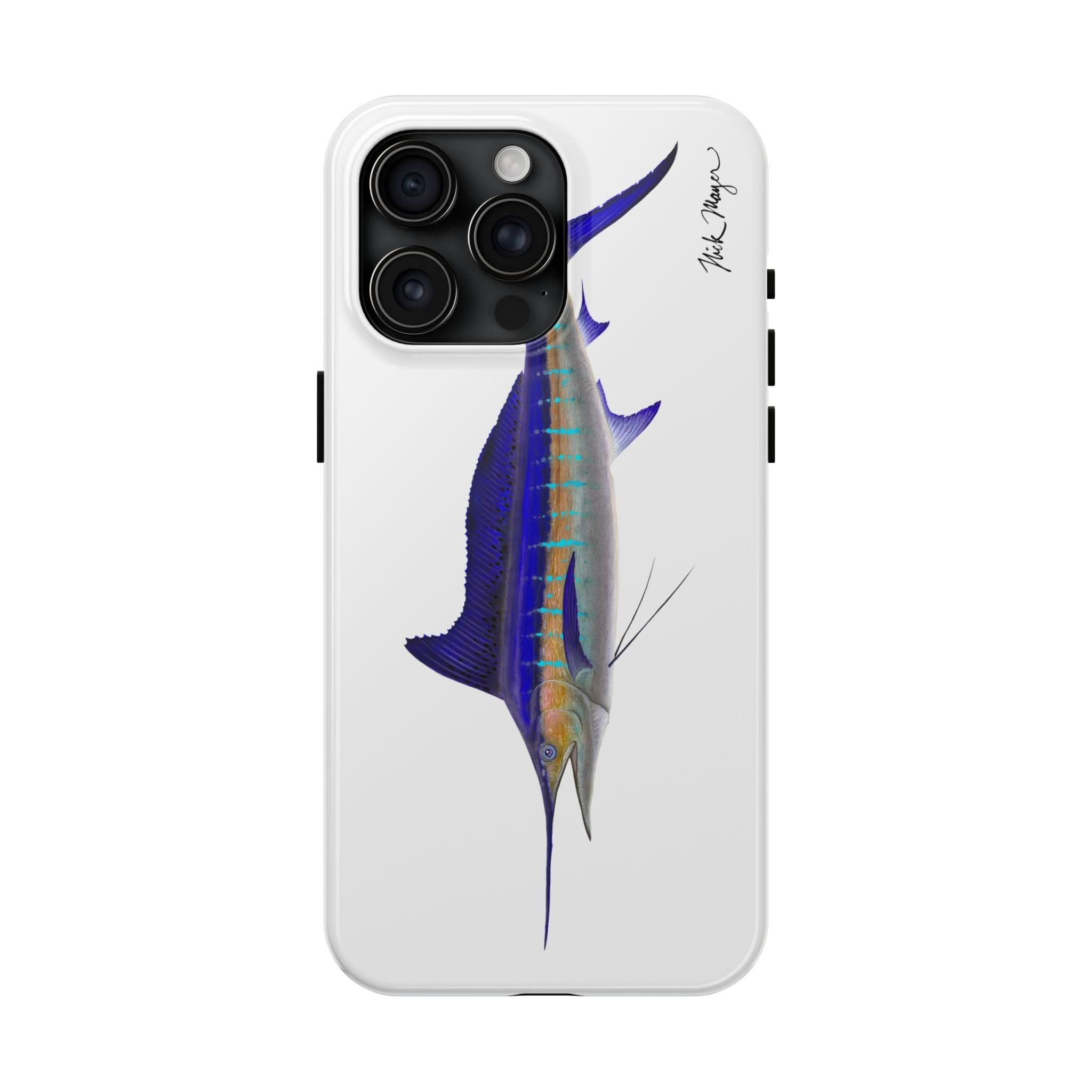 Striped Marlin White Phone Case (iPhone)