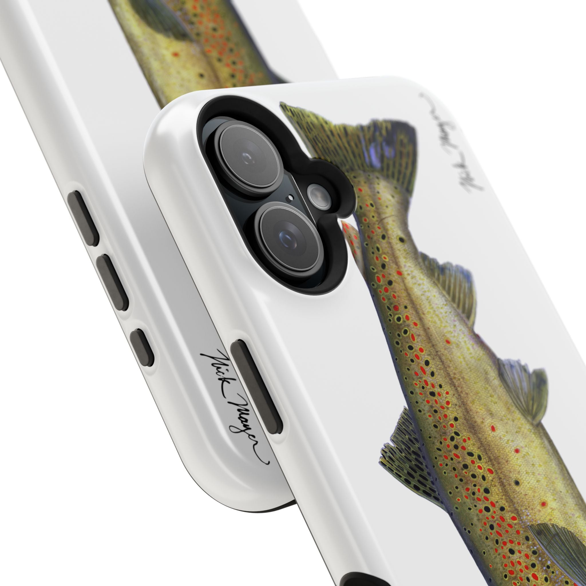 Brown Trout MagSafe White iPhone Case