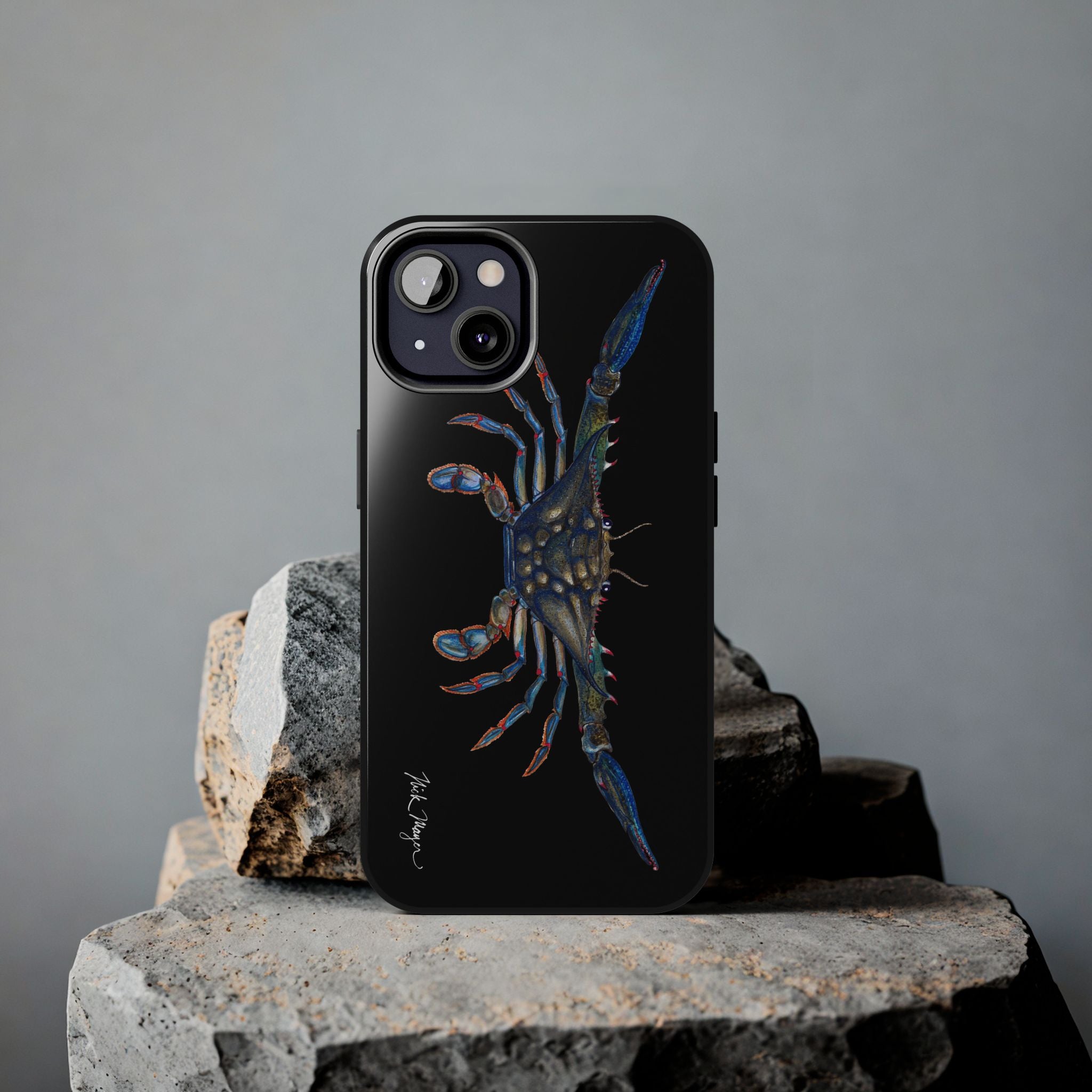 Blue Crab Black Phone Case (iPhone)