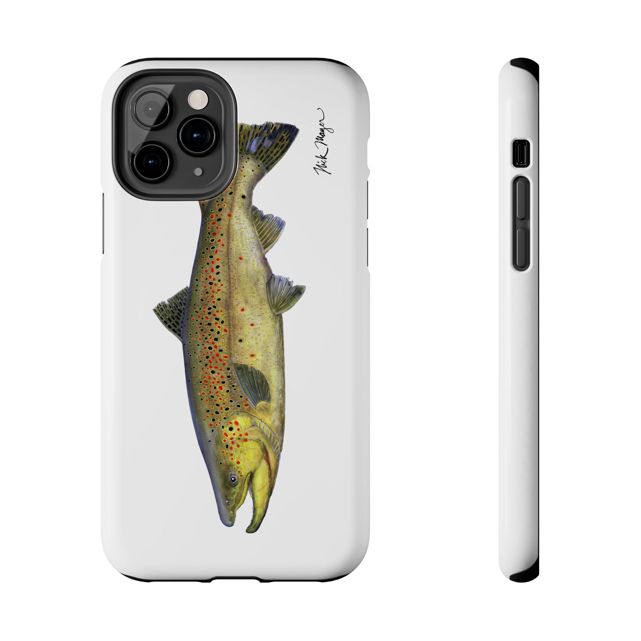 Brown Trout White Phone Case (iPhone)