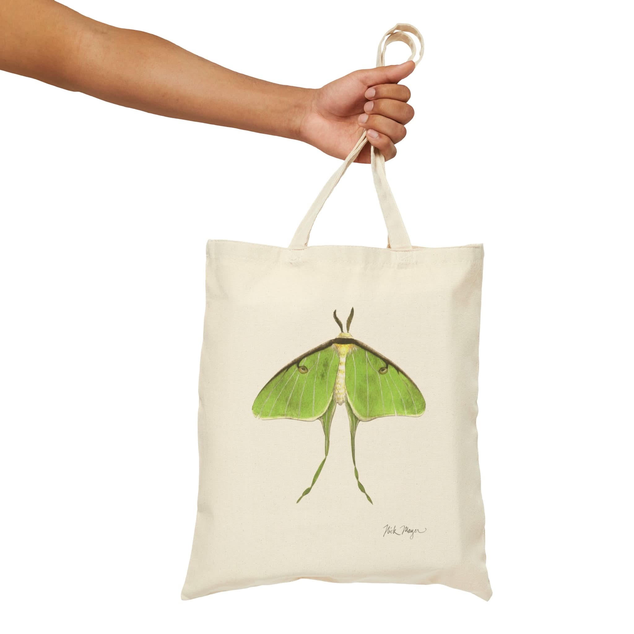 Luna Moth Cotton Canvas Tote Bag