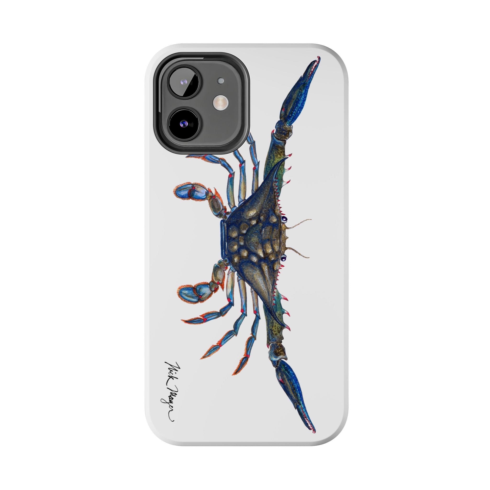 Blue Crab White Phone Case (iPhone)