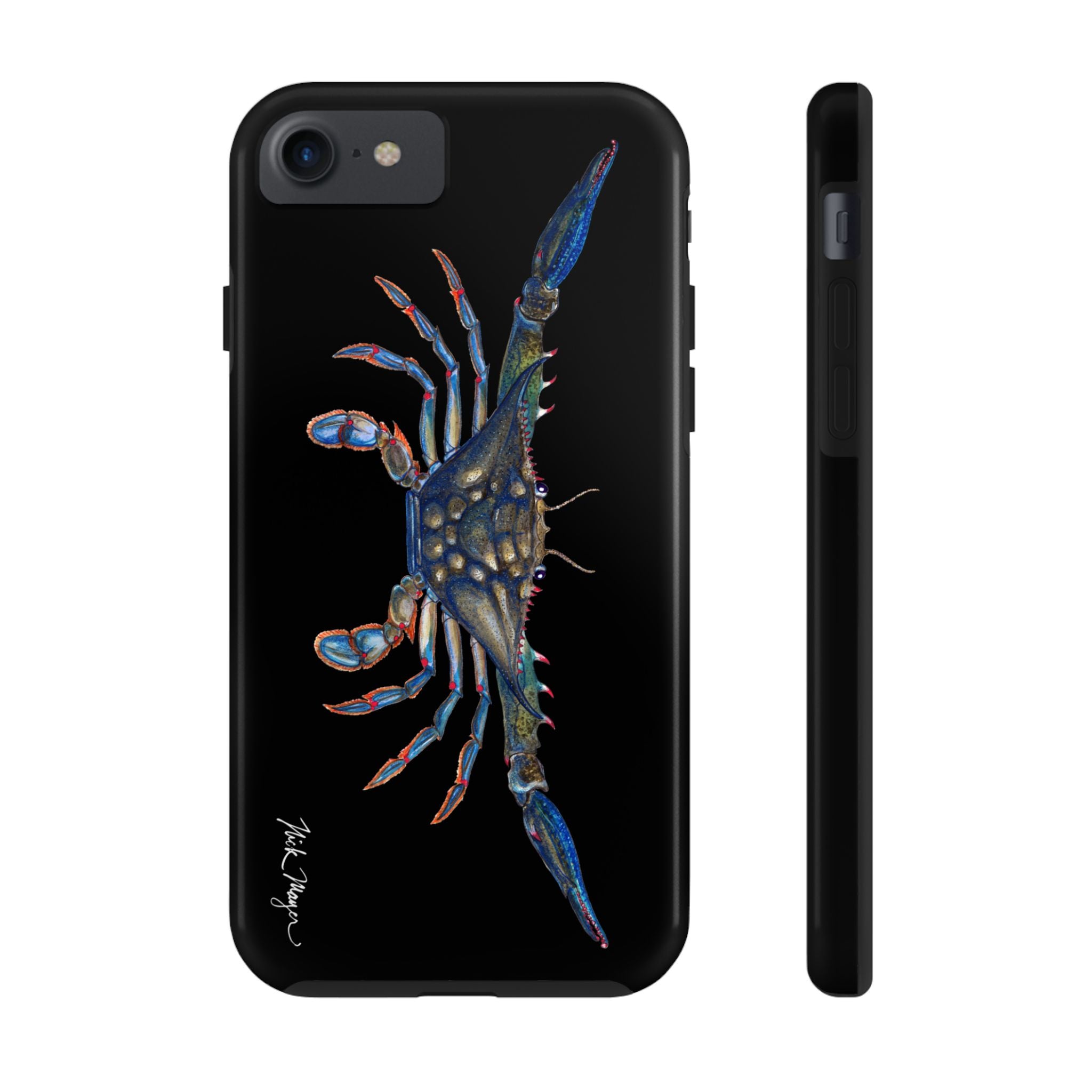 Blue Crab Black Phone Case (iPhone)