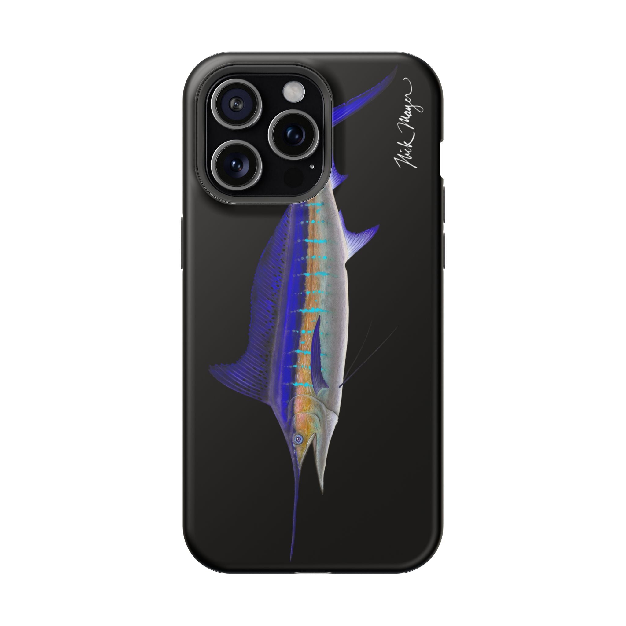 Striped Marlin MagSafe Black iPhone Case