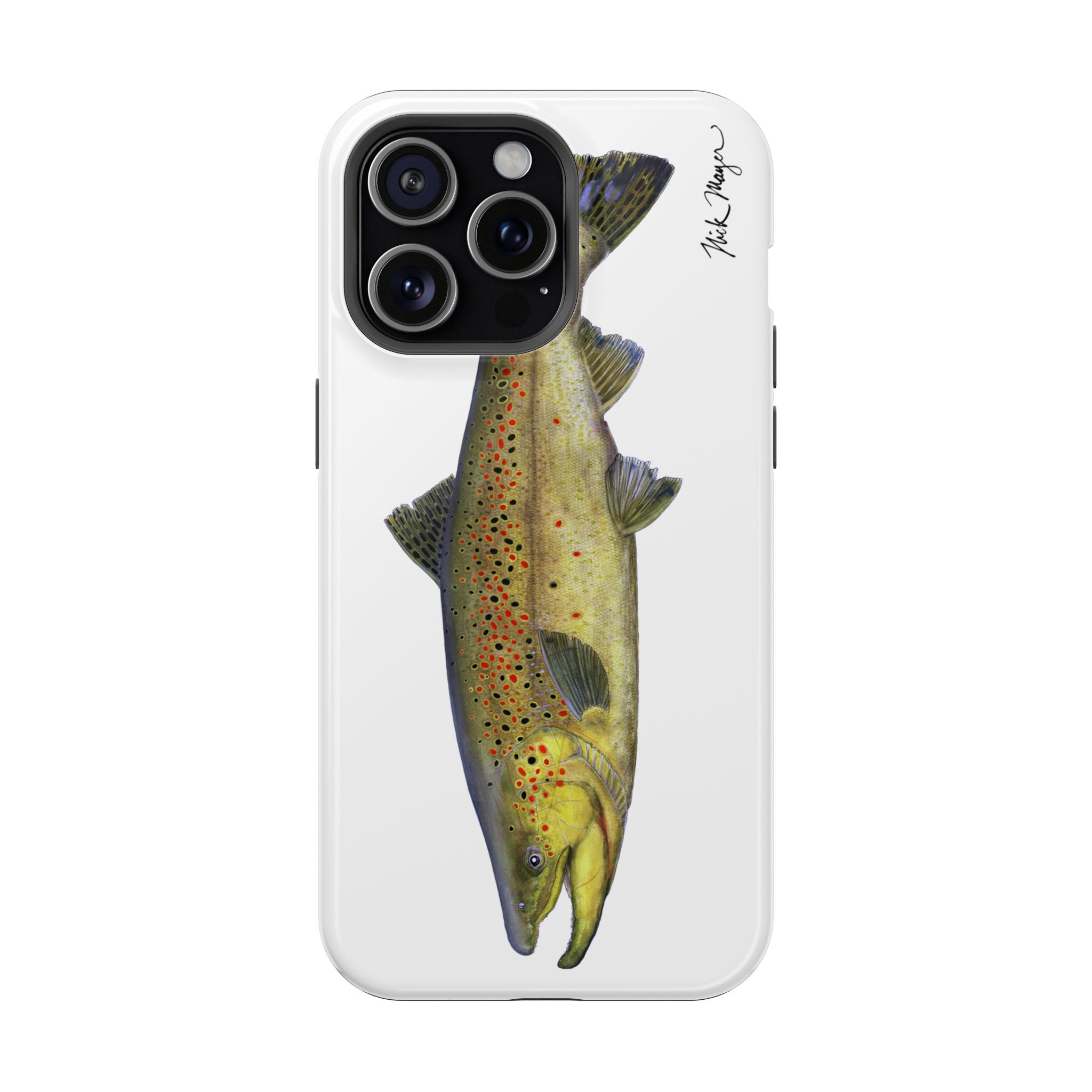 Brown Trout MagSafe White iPhone Case