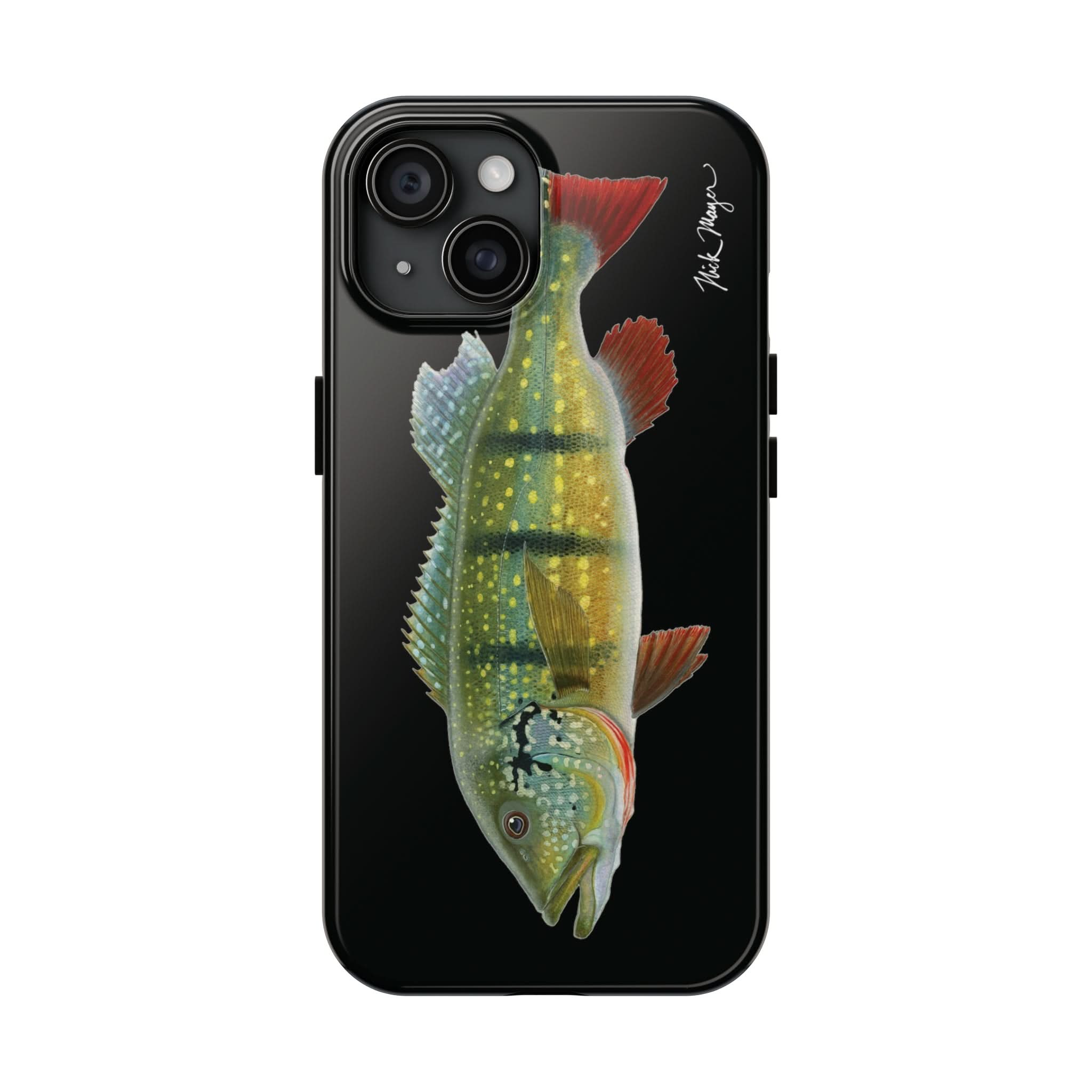 Peacock Bass Black iPhone Case