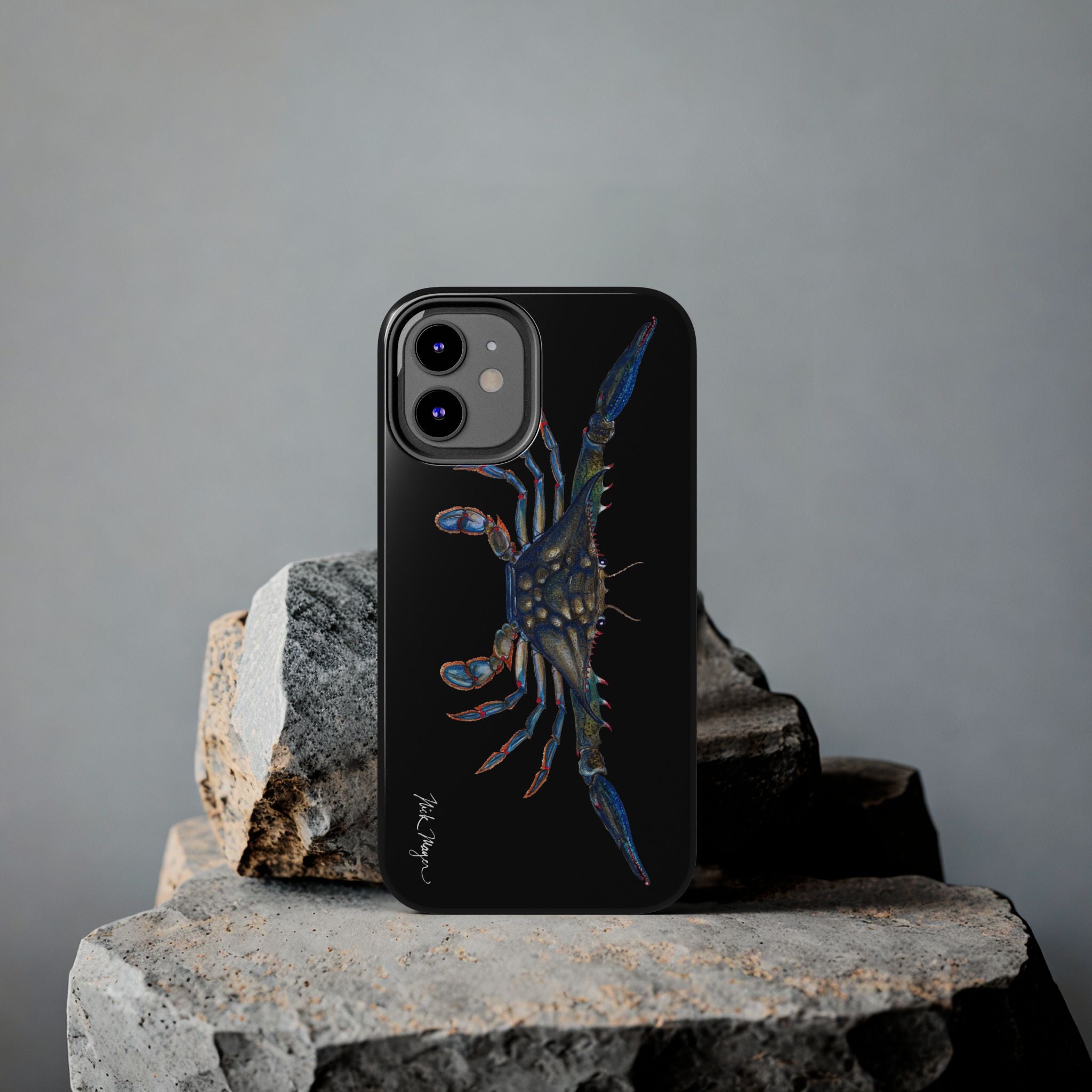 Blue Crab Black Phone Case (iPhone)