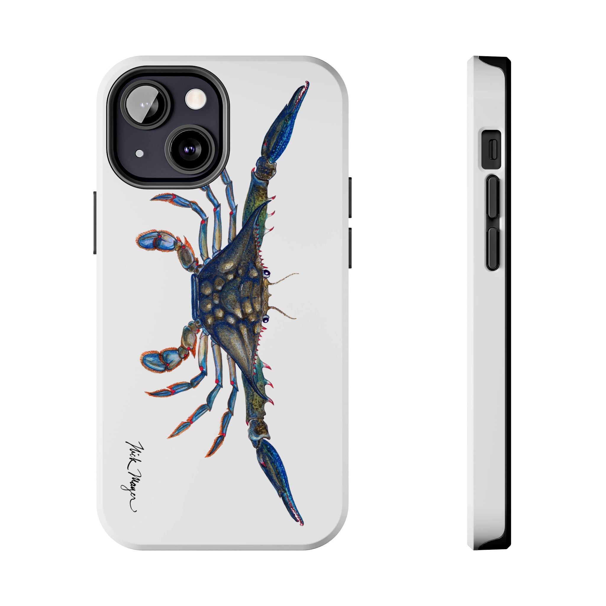 Blue Crab White Phone Case (iPhone)