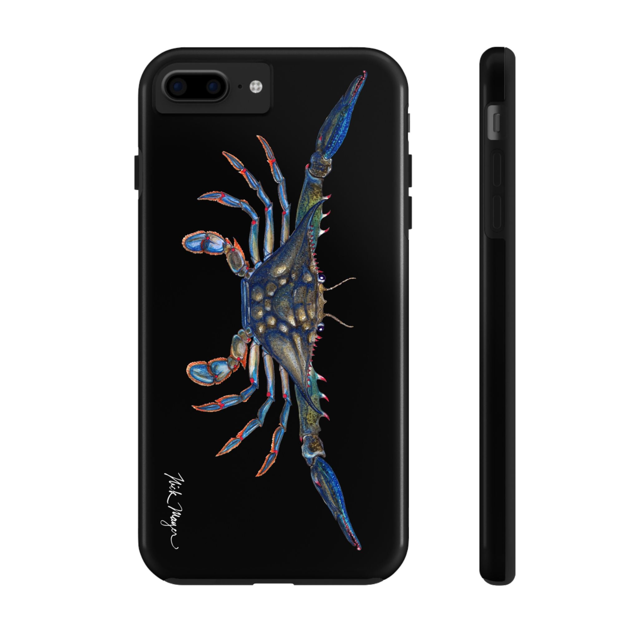 Blue Crab Black Phone Case (iPhone)