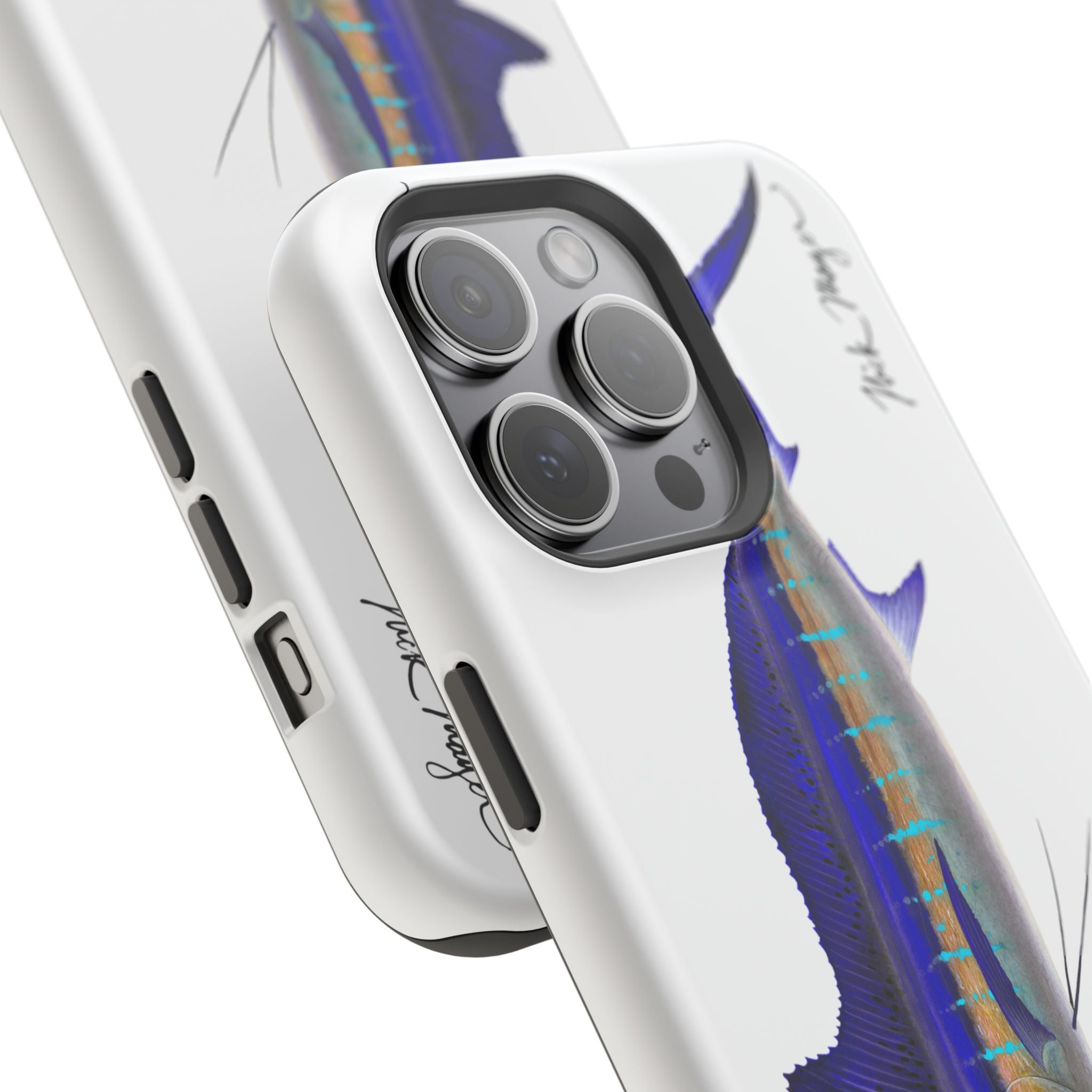 Striped Marlin MagSafe White iPhone Case