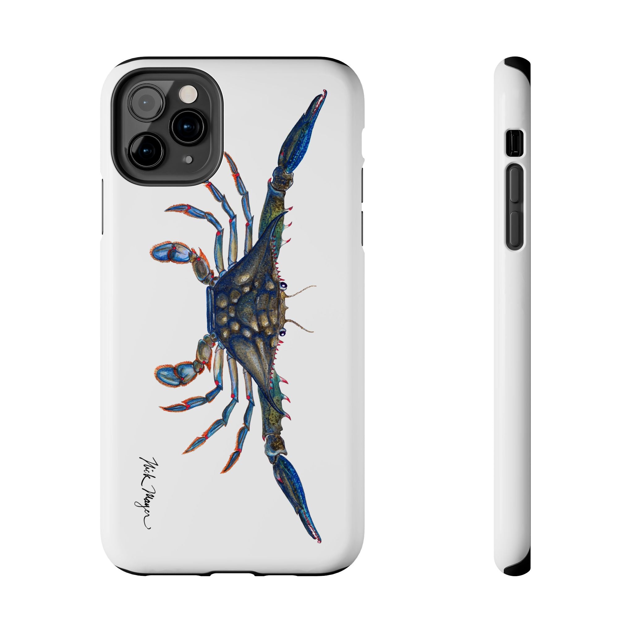 Blue Crab White Phone Case (iPhone)