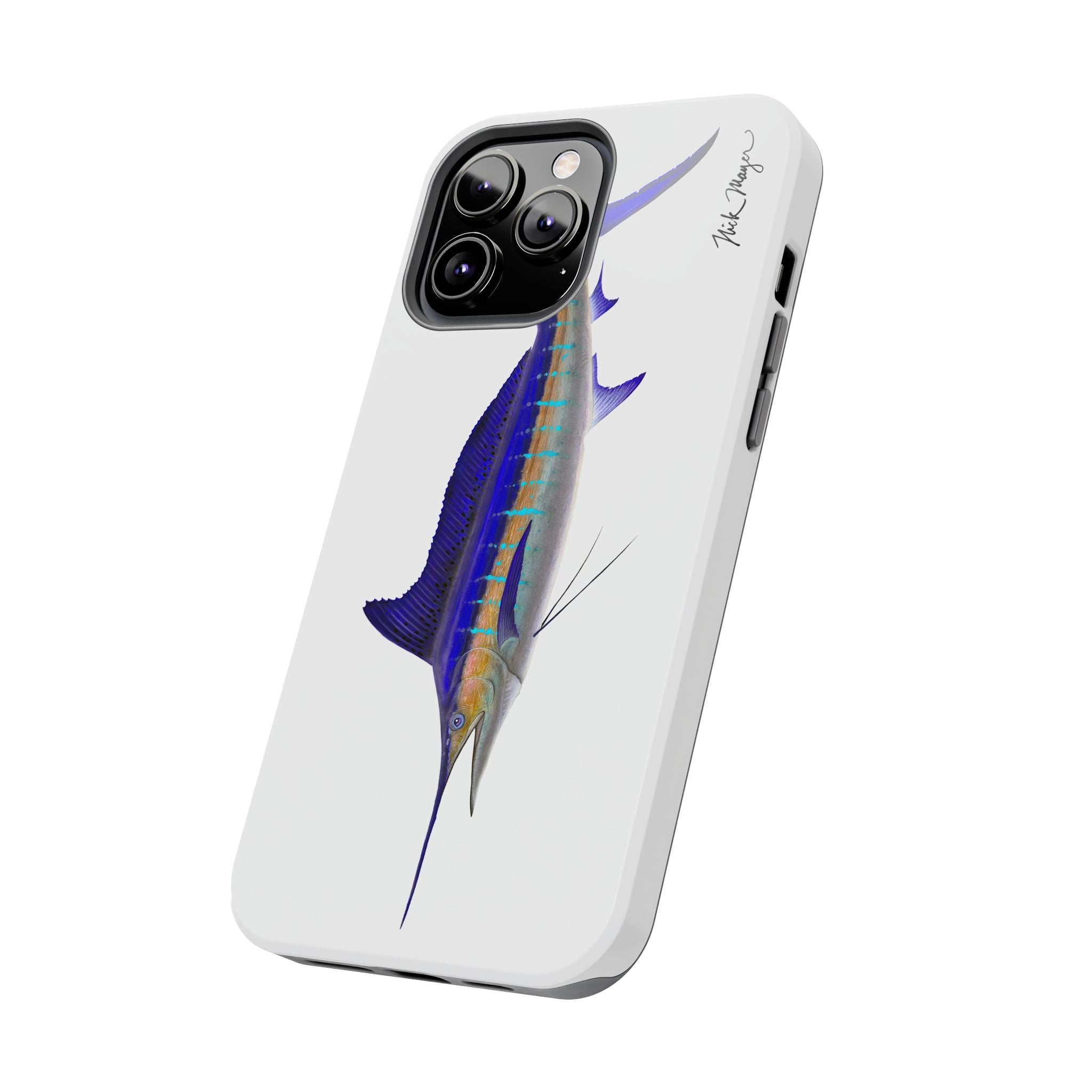 Striped Marlin White Phone Case (iPhone)