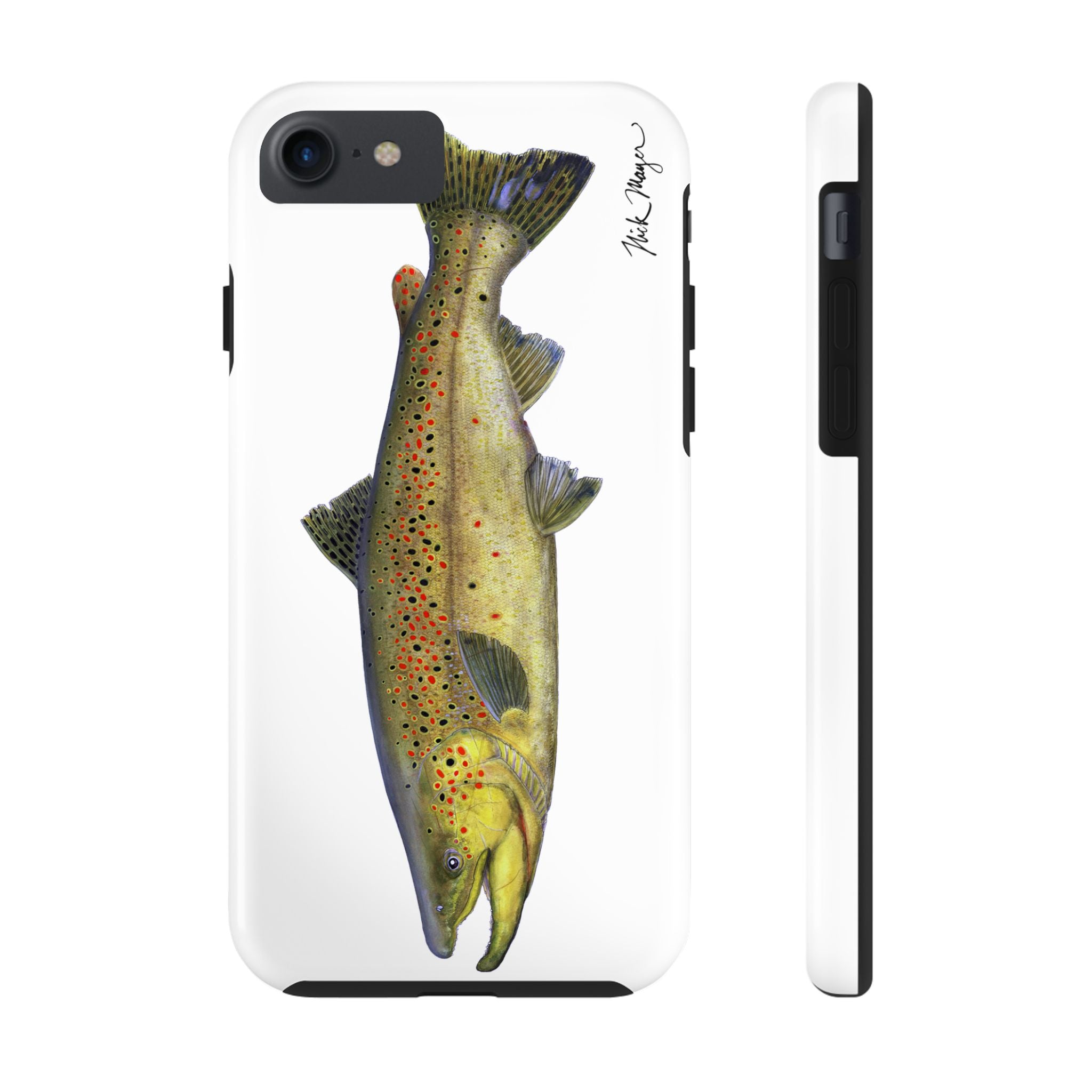 Brown Trout White Phone Case (iPhone)