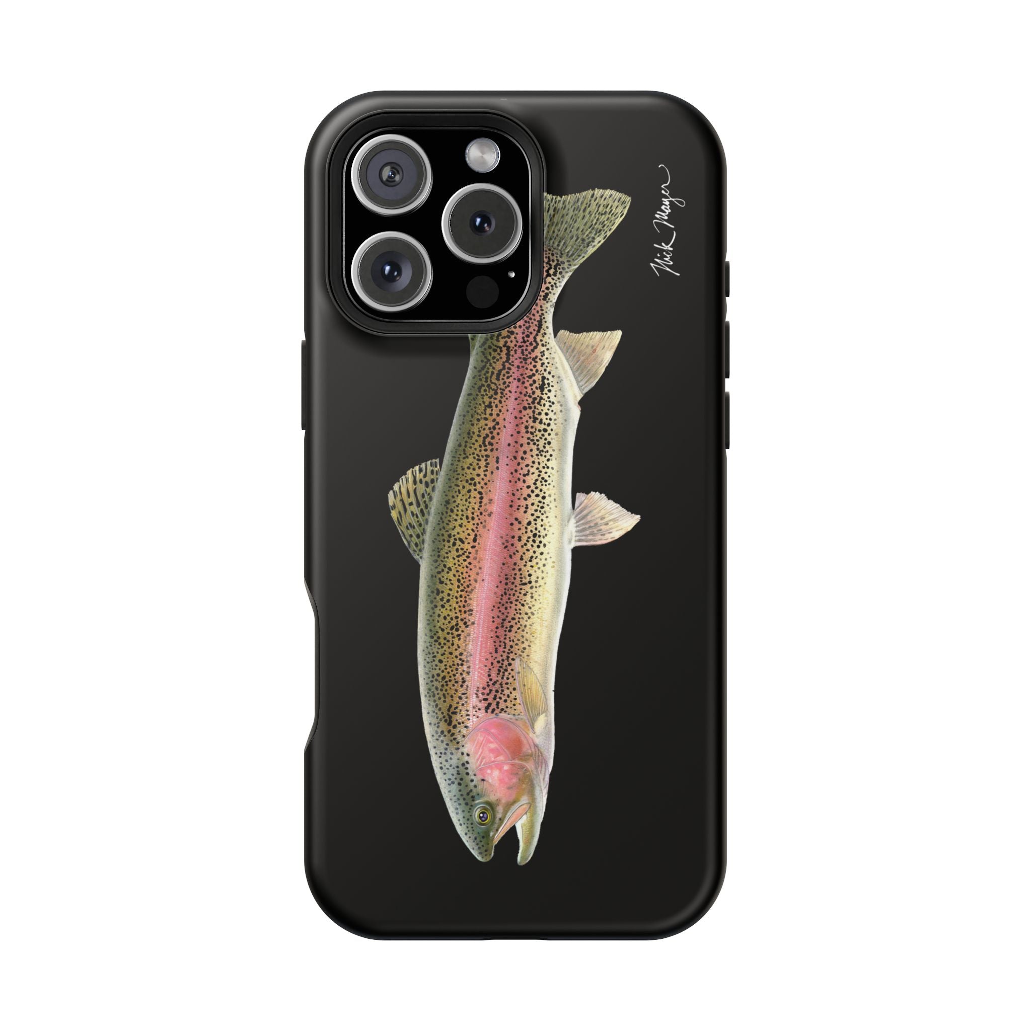 Rainbow Trout MagSafe Black iPhone Case