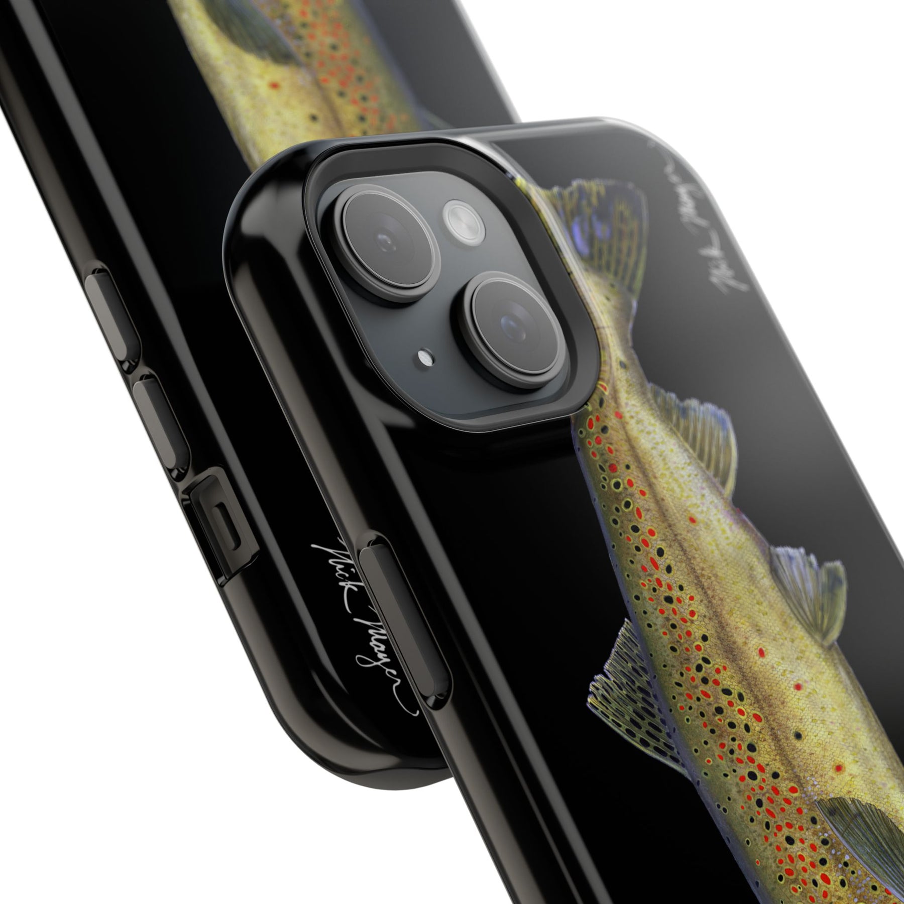 Brown Trout MagSafe Black iPhone Case