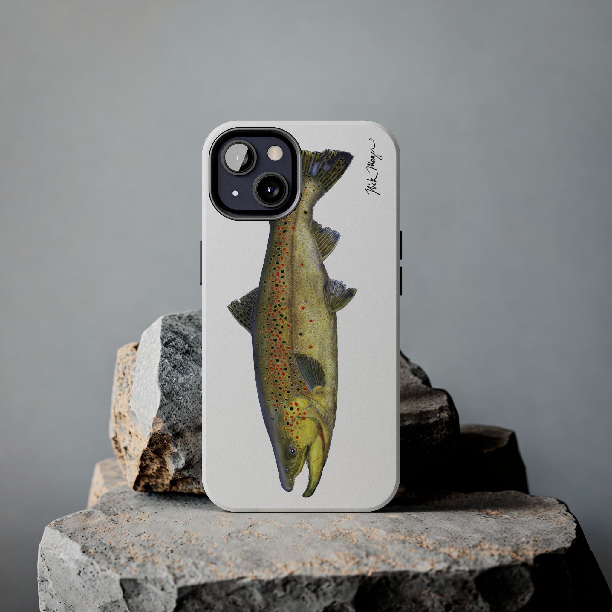 Brown Trout White Phone Case (iPhone)