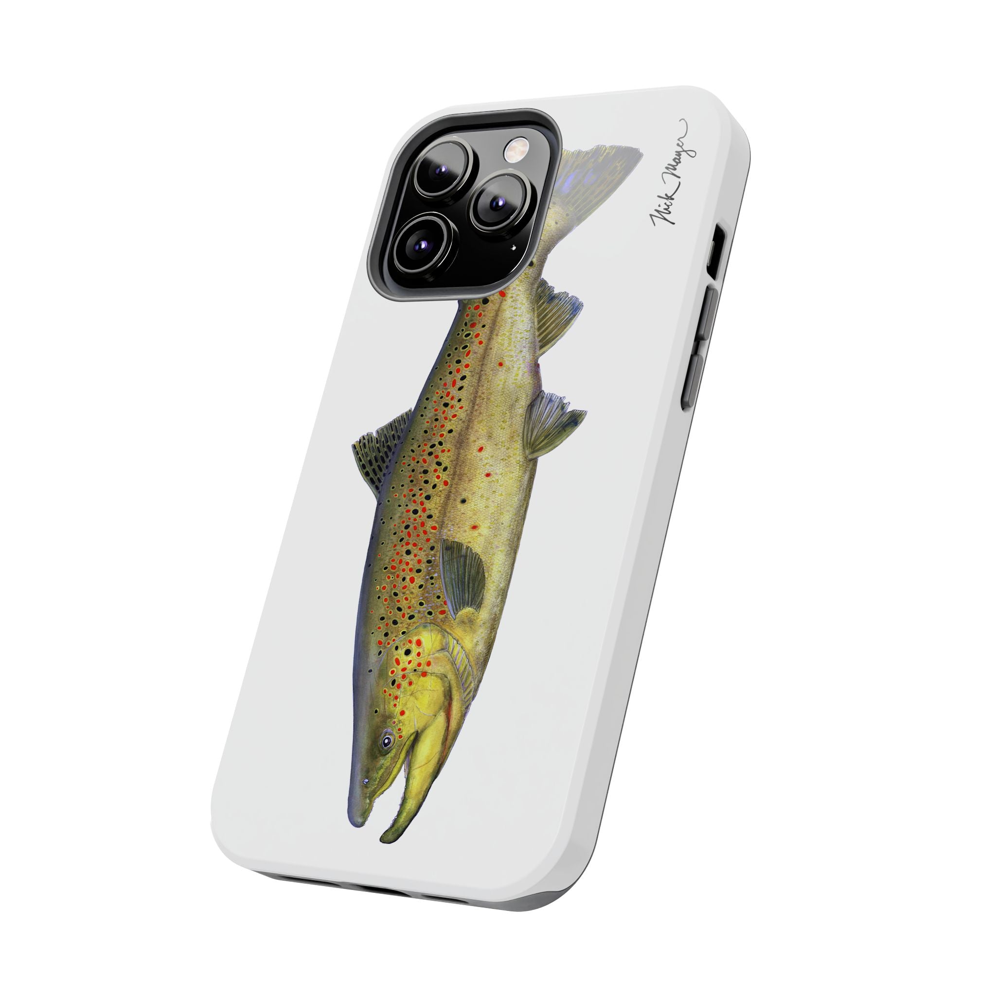 Brown Trout White Phone Case (iPhone)