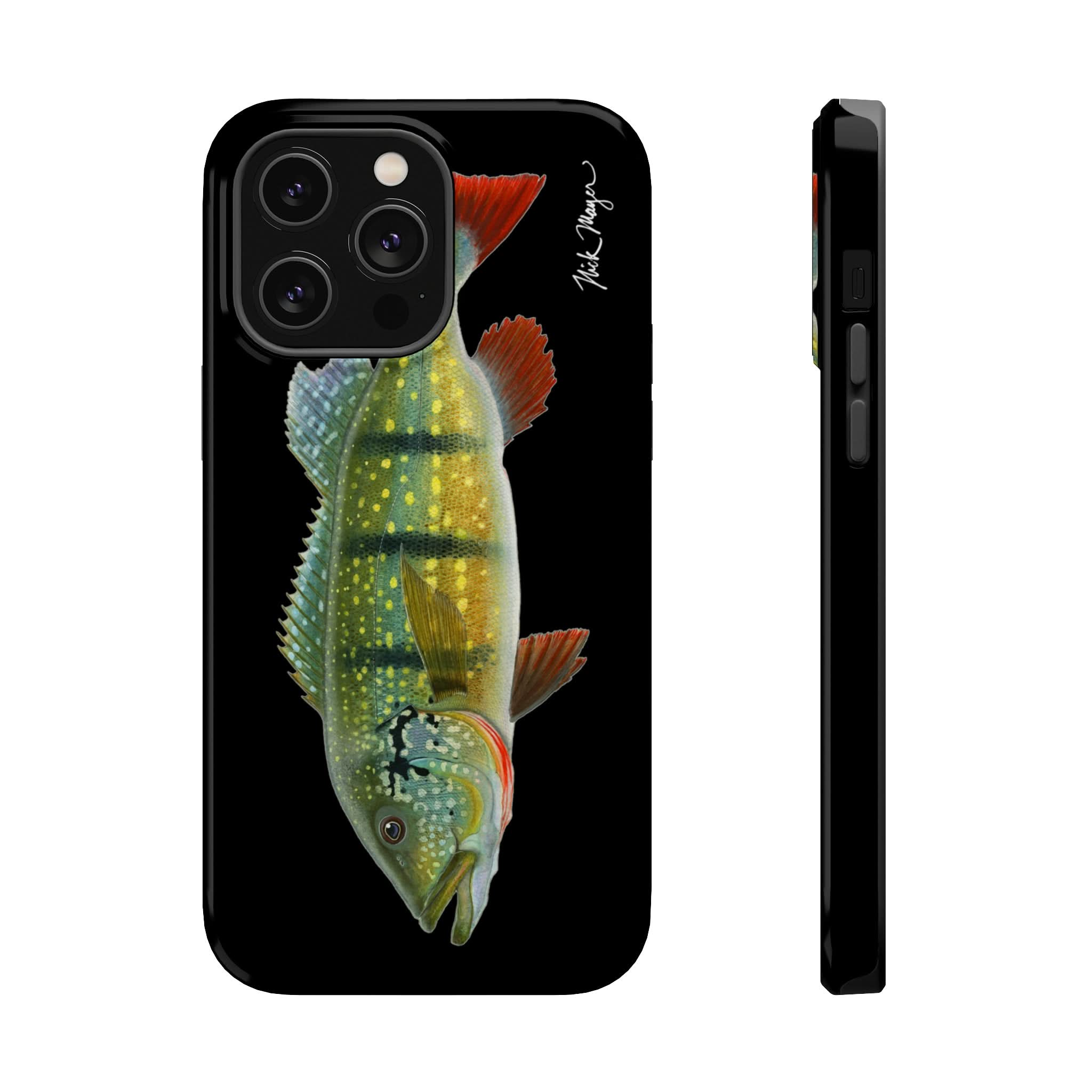 Peacock Bass MagSafe Black iPhone Case