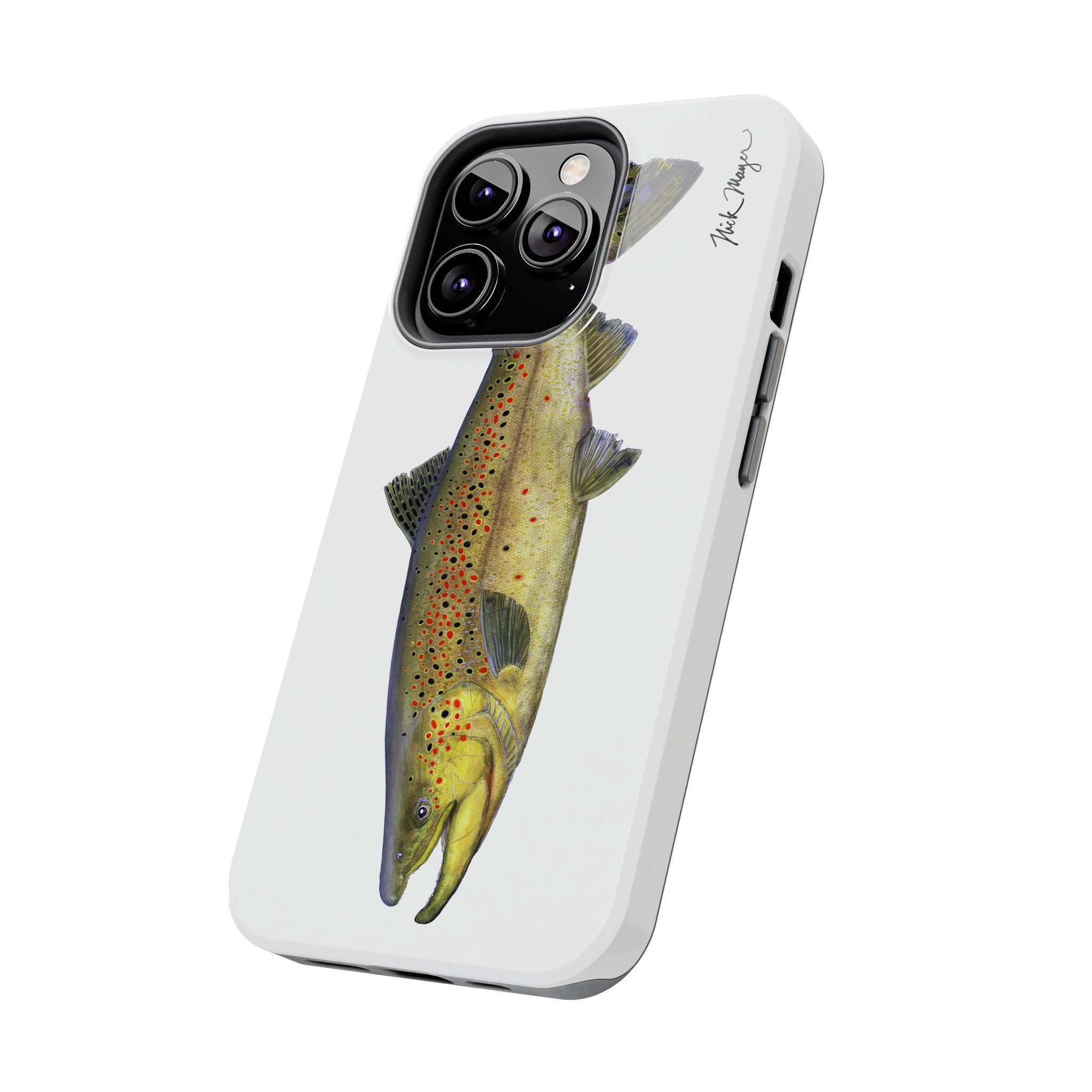 Brown Trout White Phone Case (iPhone)