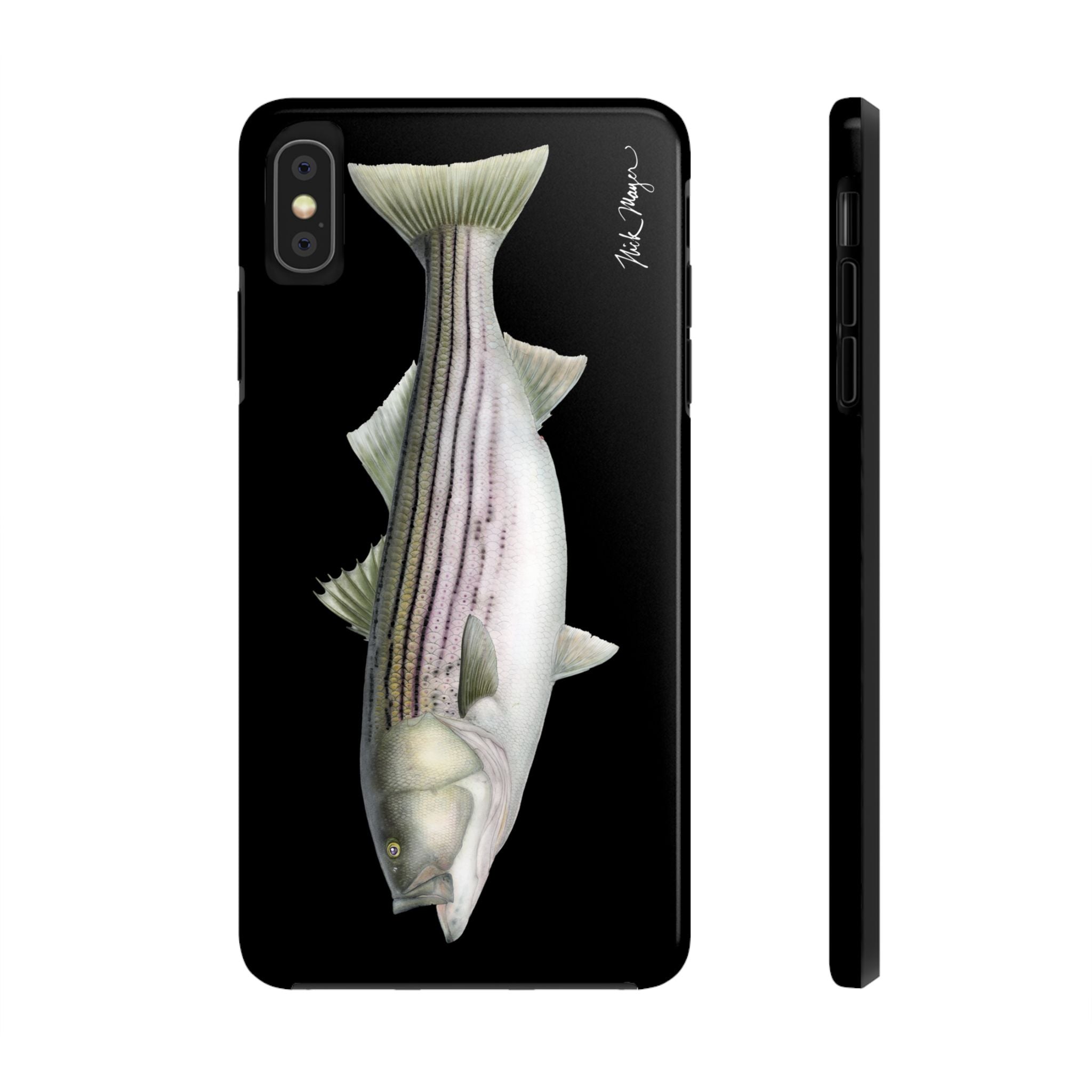 30 lb Striper - Black Phone Case (iPhone)