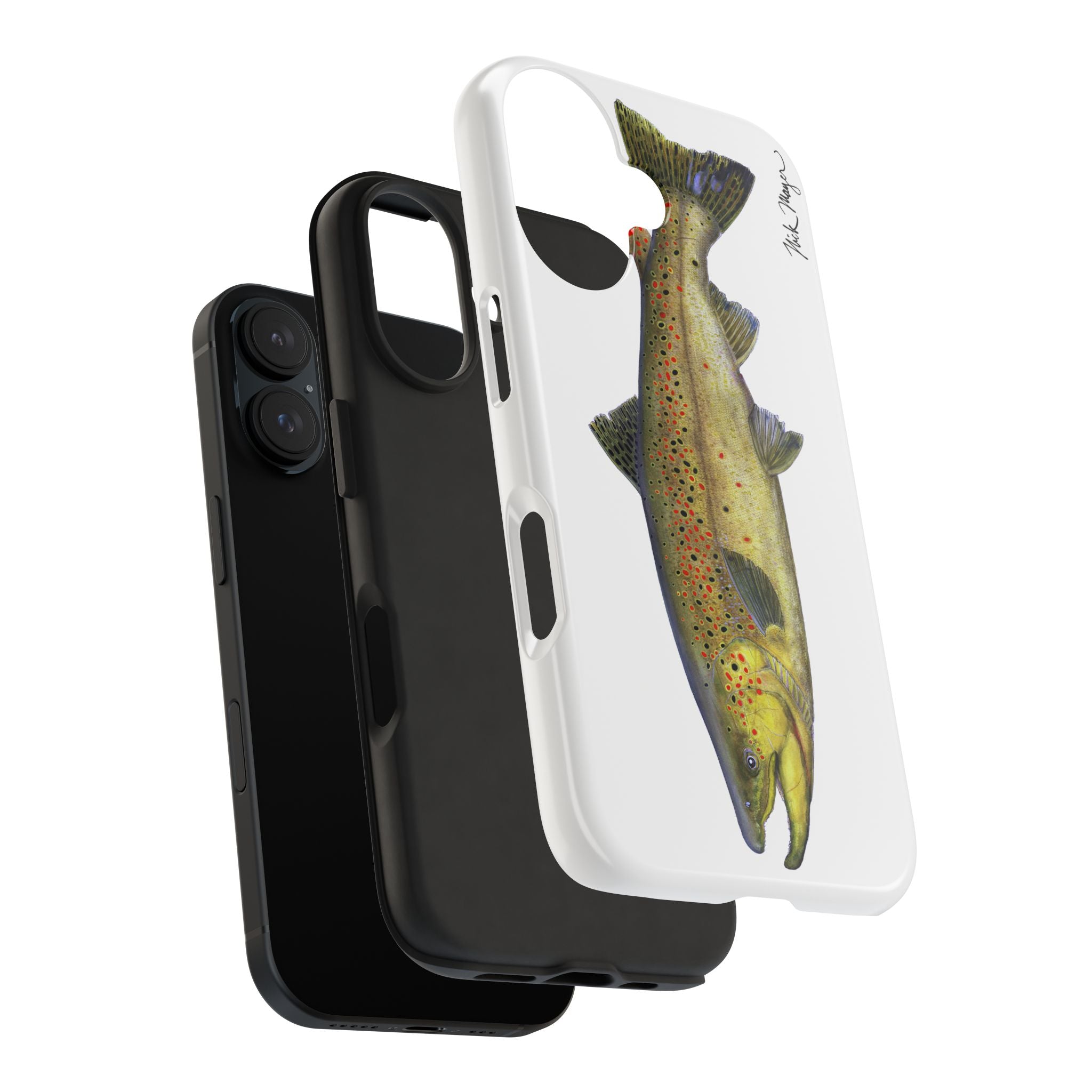 Brown Trout White Phone Case (iPhone)