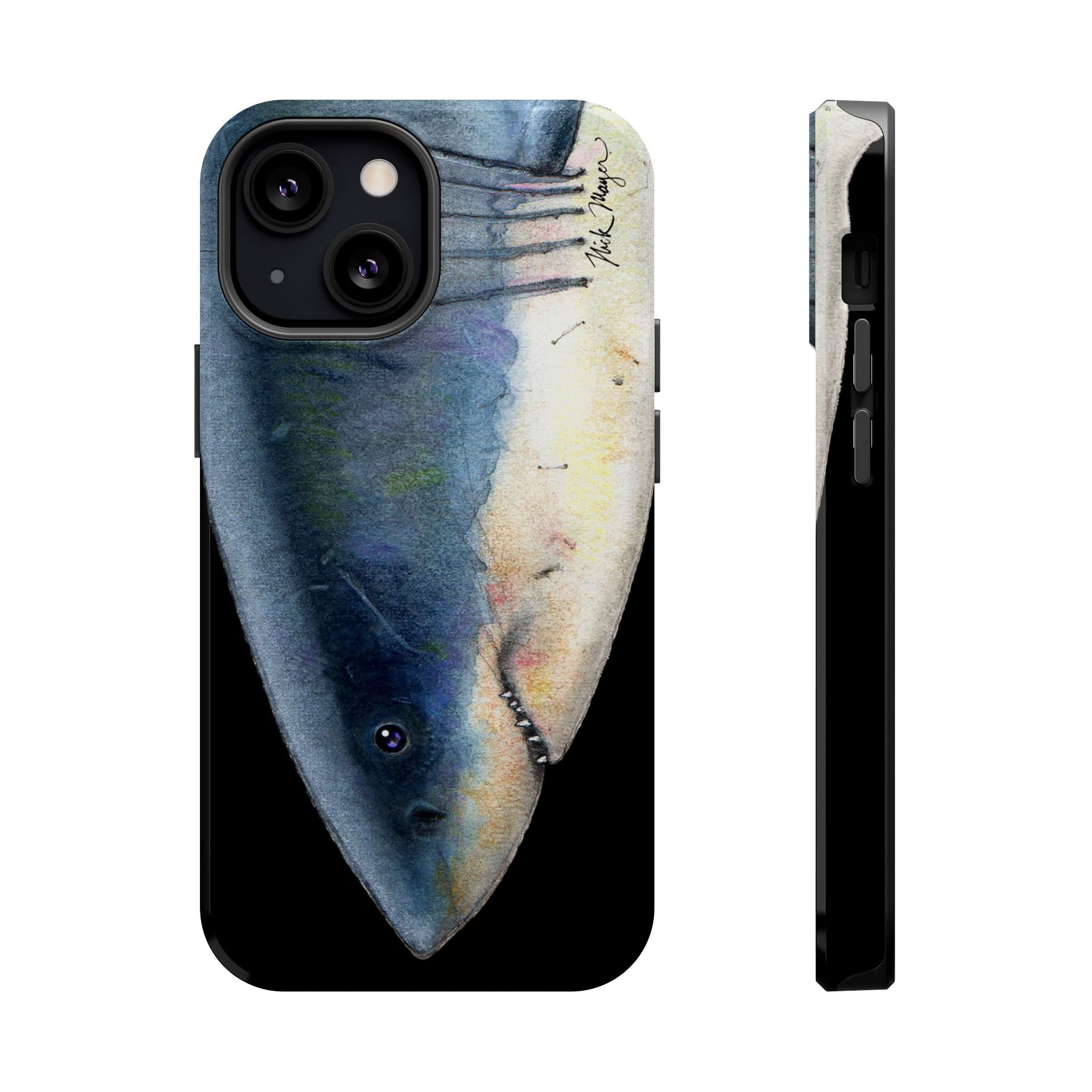 Great White Shark Face MagSafe Black iPhone Case