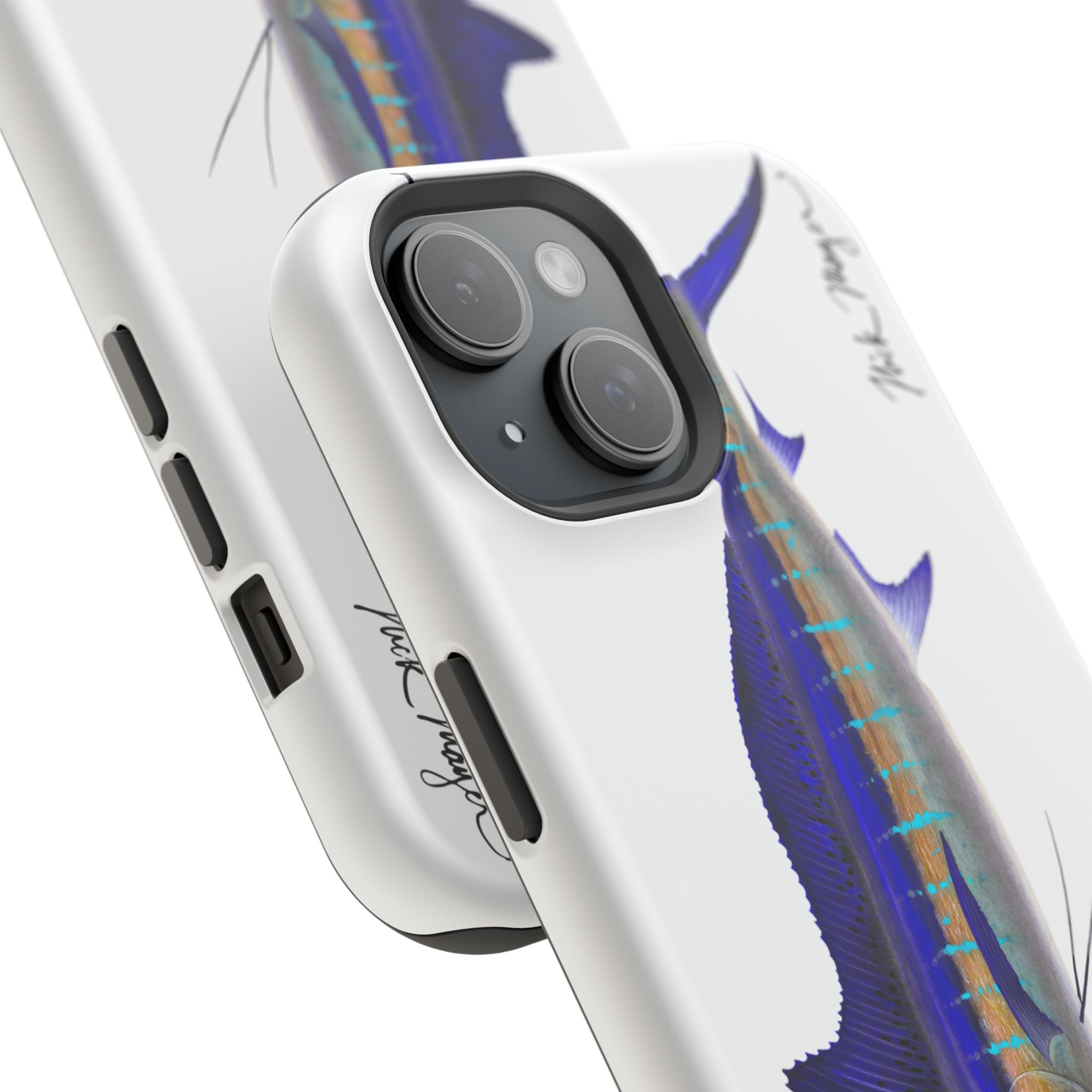 Striped Marlin MagSafe White iPhone Case