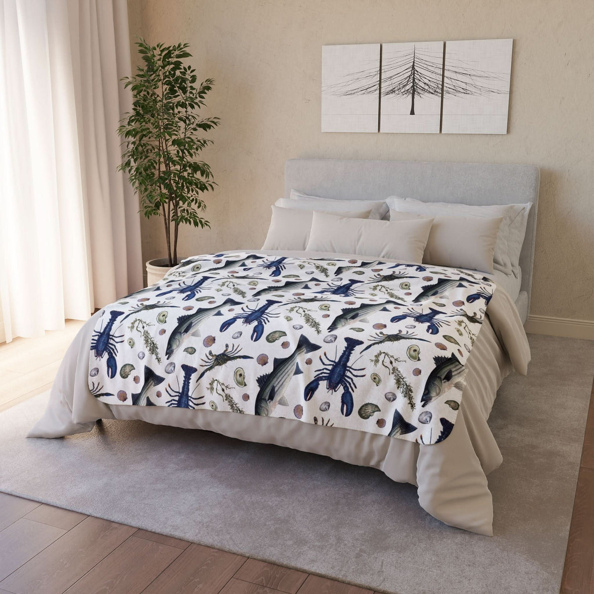 NE Sealife II Super Soft Fleece Sherpa Blanket