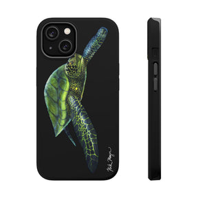 Green Sea Turtle MagSafe Black iPhone Case