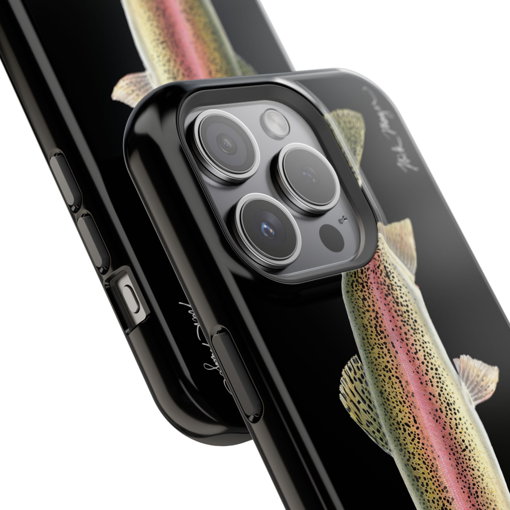 Rainbow Trout MagSafe Black iPhone Case