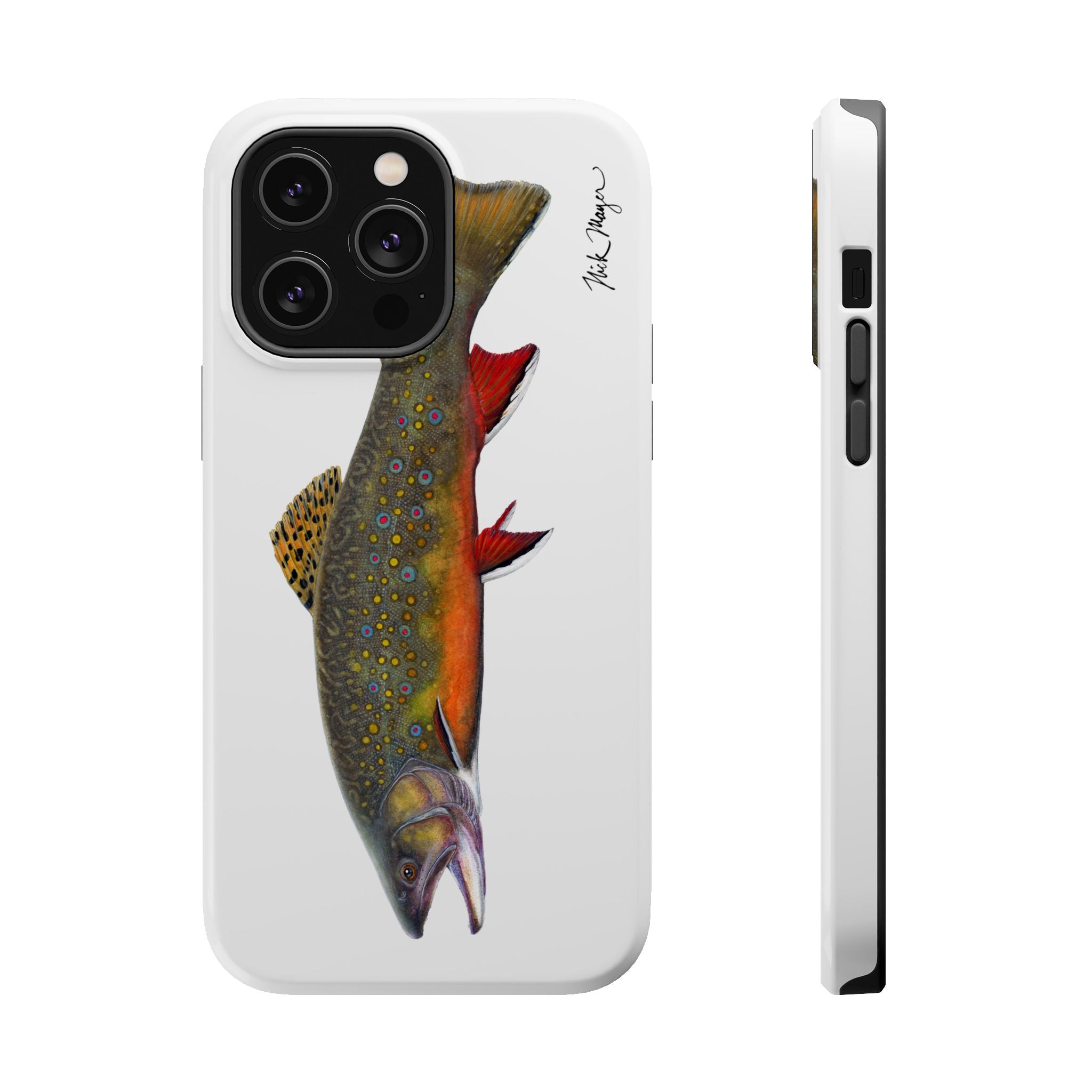 Brook Trout MagSafe White iPhone Case