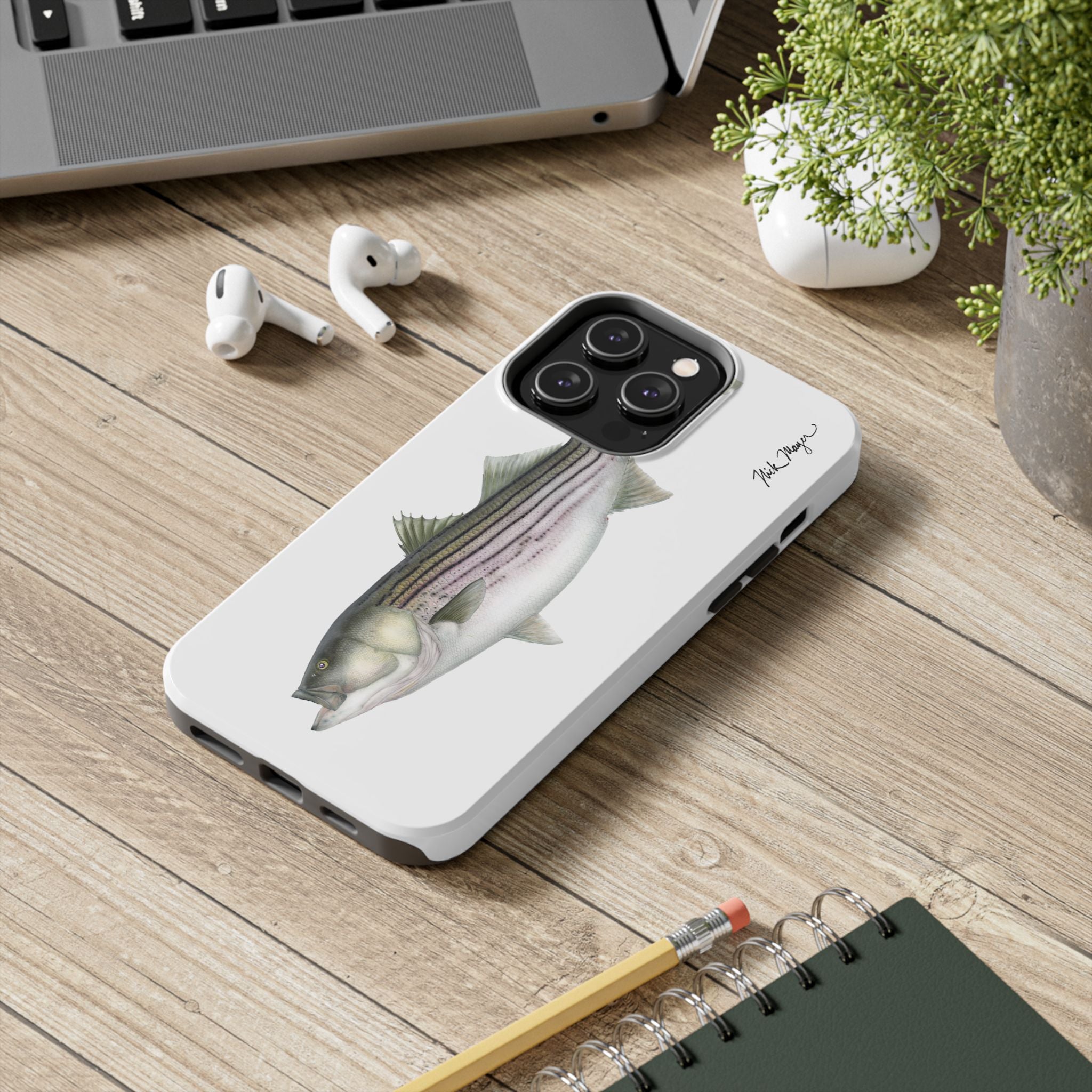 30 lb Striper White Phone Case (iPhone)