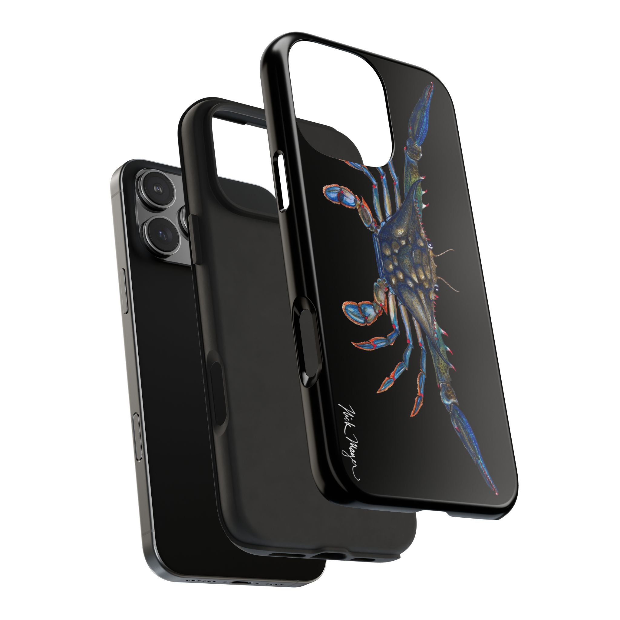 Blue Crab Black Phone Case (iPhone)